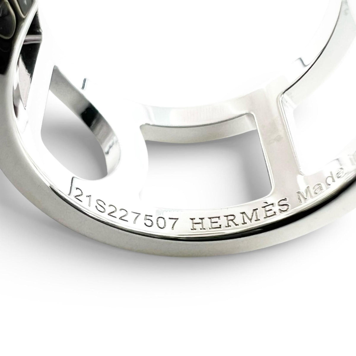 Hermes Silver Silver 925 Band Ring (Pre-Owned)