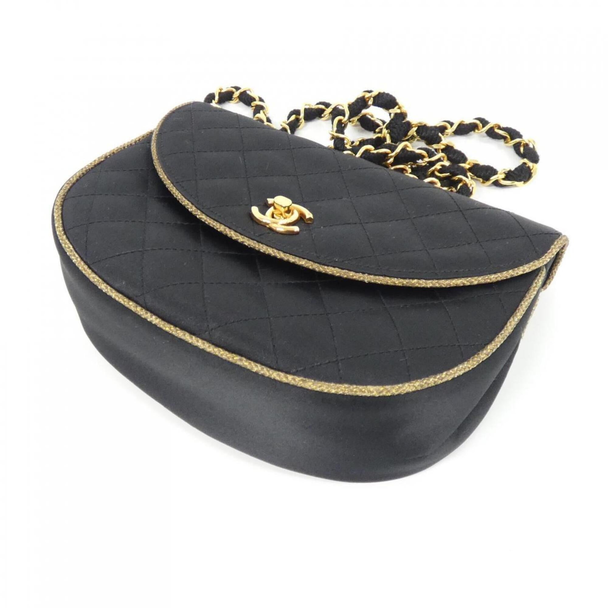 Chanel Black Satin Shoulder Bag (Pre-Owned)