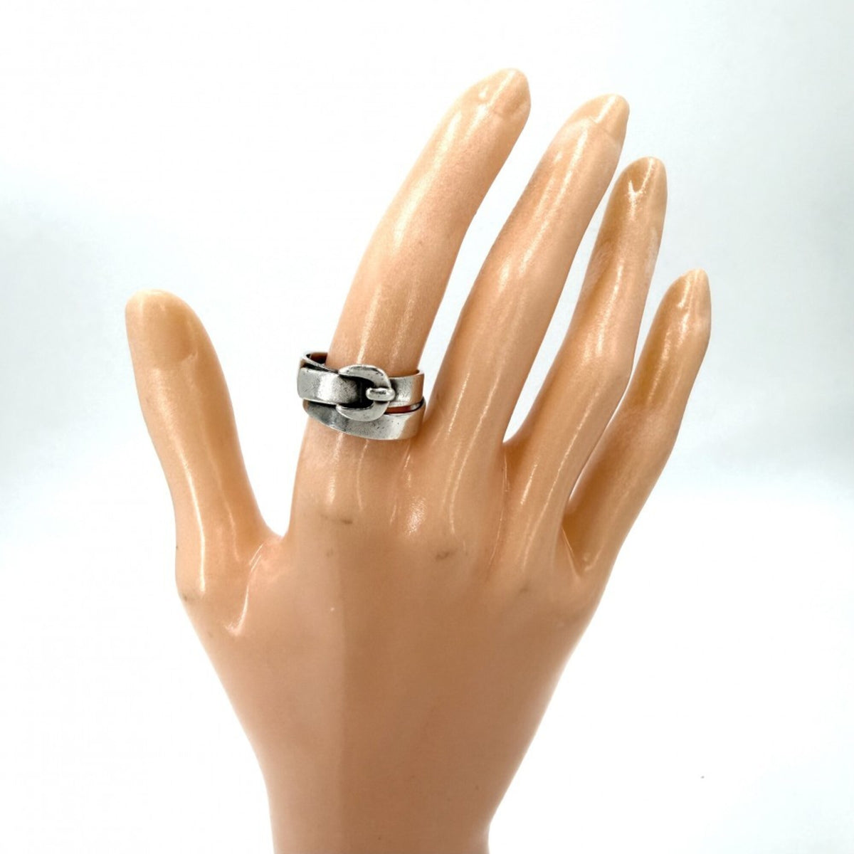 Hermes Silver 925 Band Ring (Pre-Owned)