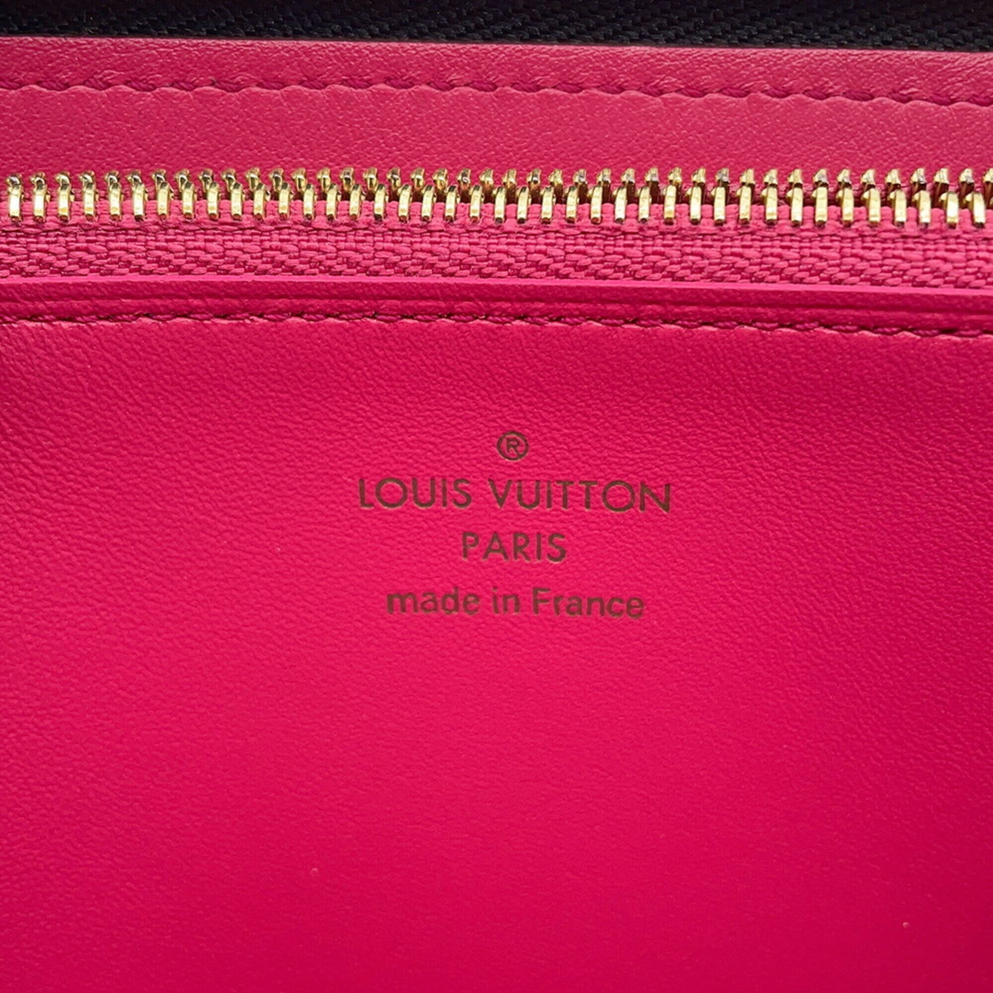 Louis Vuitton Black Noir Pink Leather Long Wallet (Bi-Fold) (Pre-Owned)