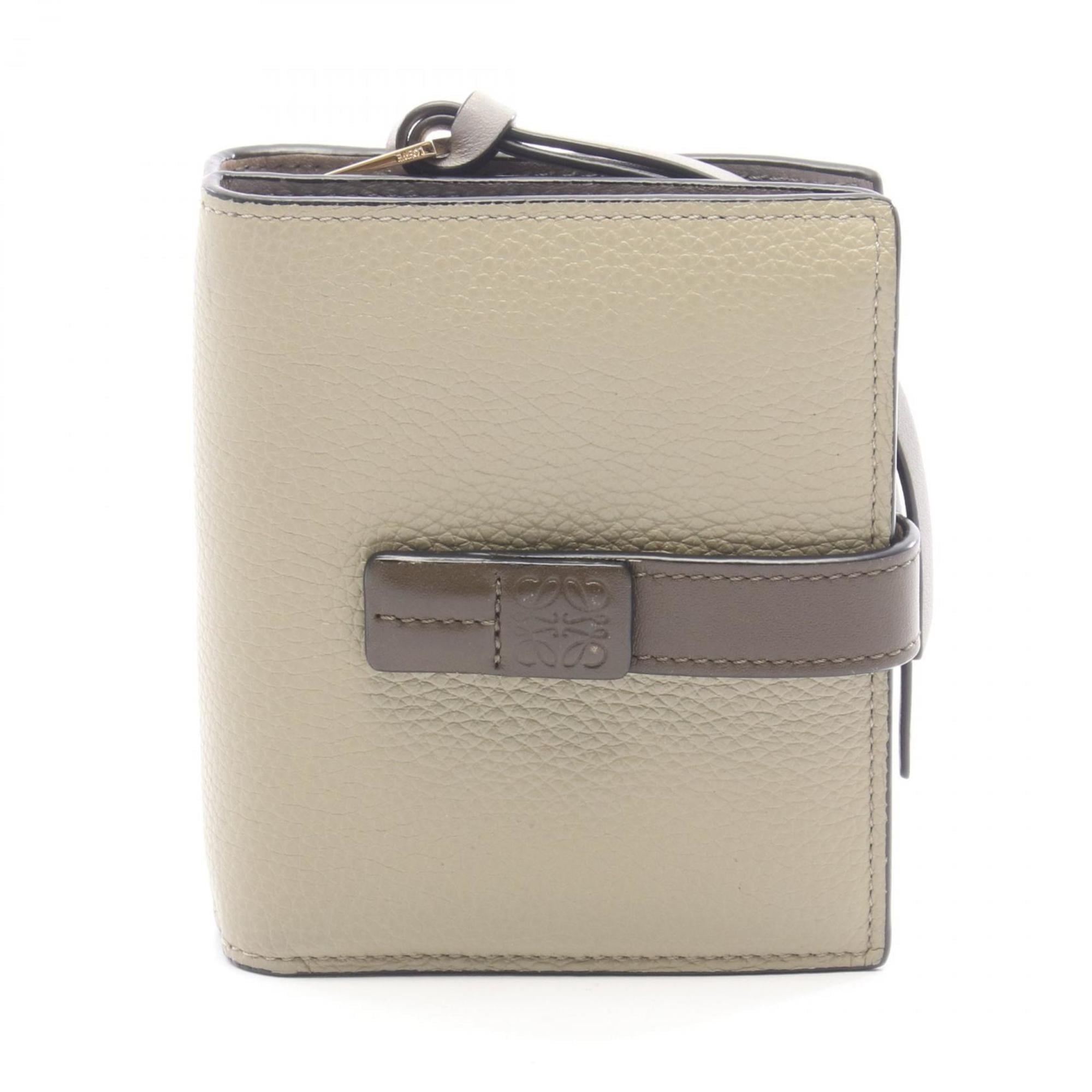 Loewe Gray Green Khaki Leather Wallet (Bi-Fold) (Pre-Owned)