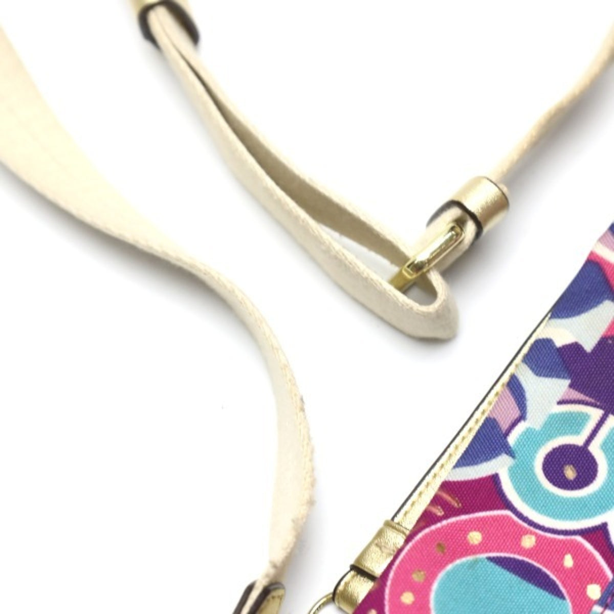 Coach Signature Multi-Color Canvas Leather Shoulder Bag (Pre-Owned)