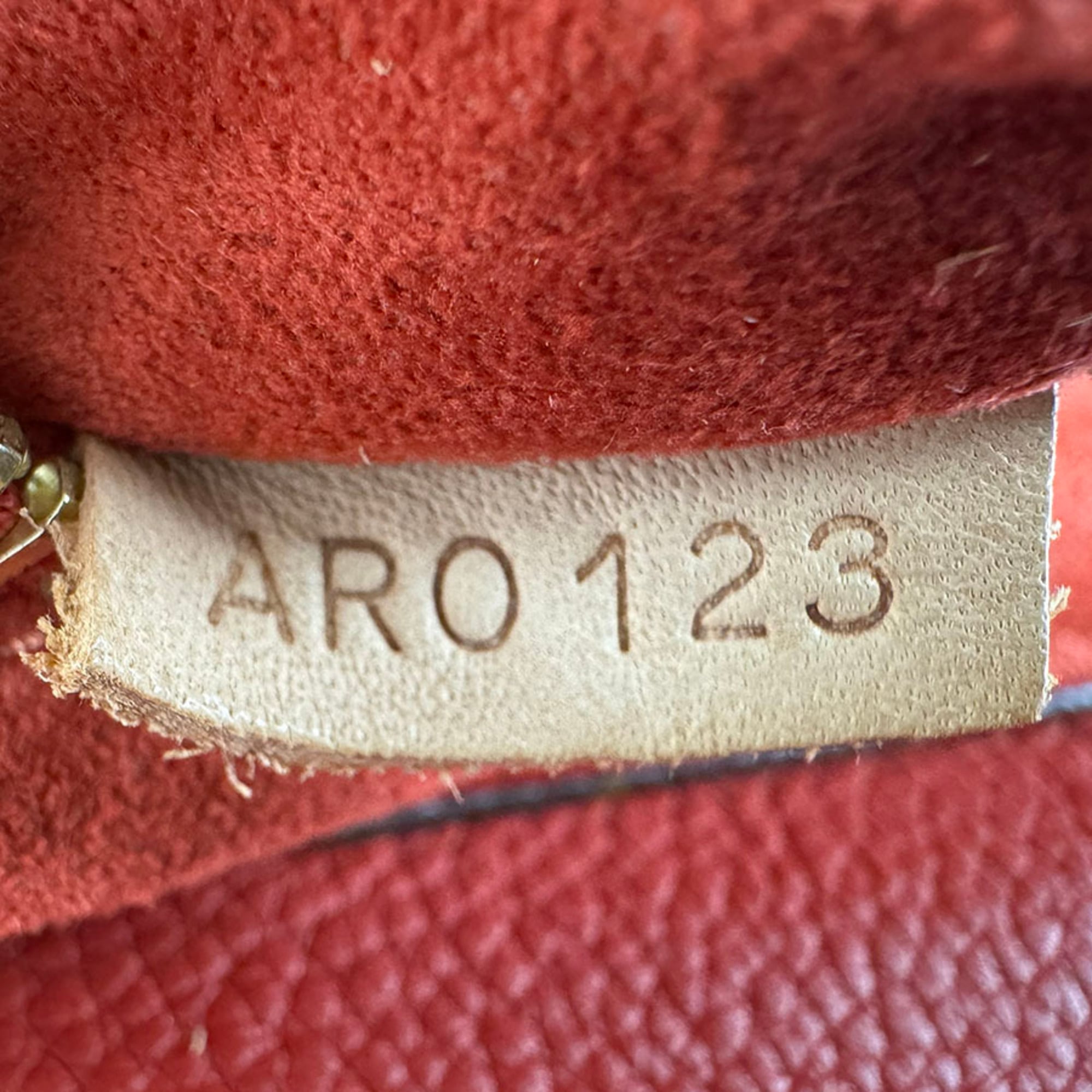 Louis Vuitton Brown Monogram Red Color Monogram Leather Shoulder Bag (Pre-Owned)