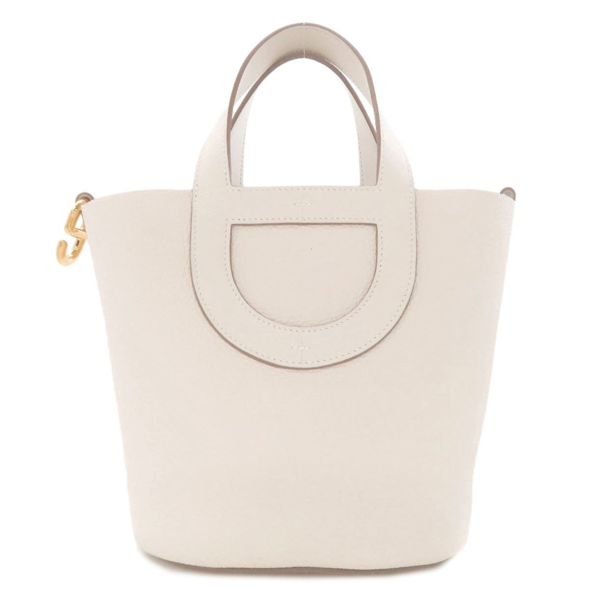 Hermes White Taurillon Clemence Leather Handbag (Pre-Owned)