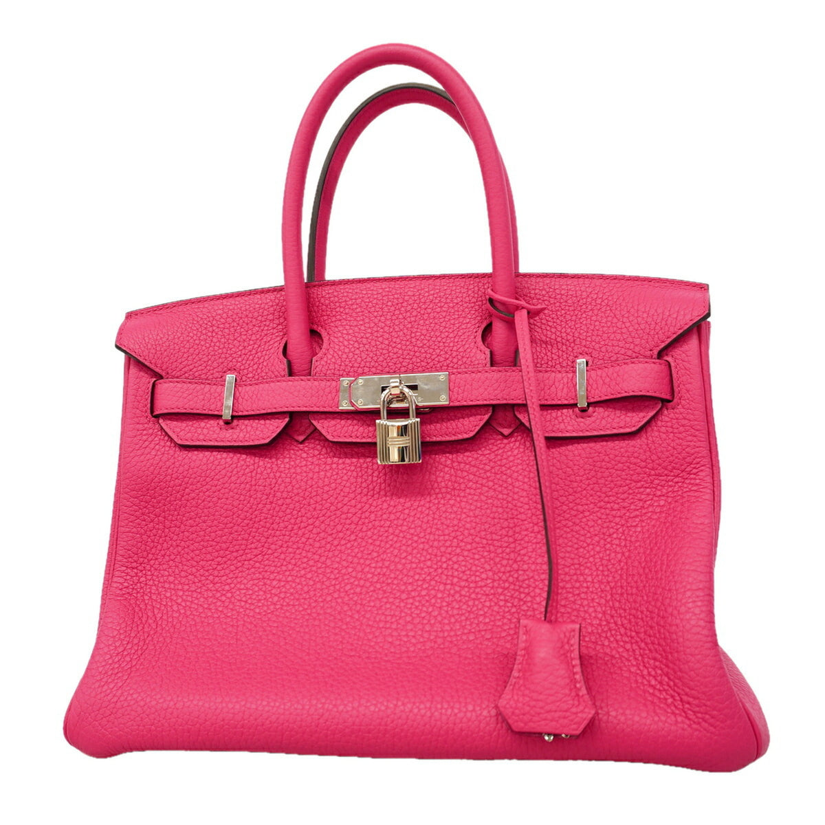Hermes Rose Shocking Taurillon Clemence Leather Handbag (Pre-Owned)