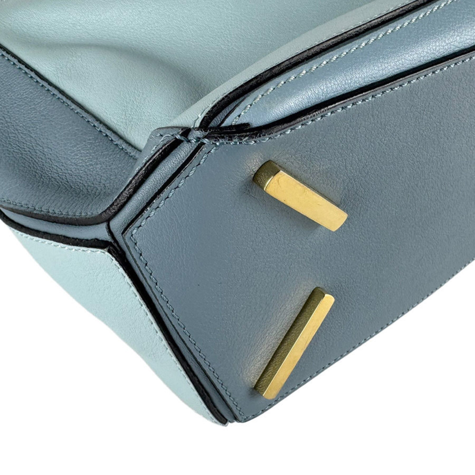 Loewe Blue Leather Handbag Shoulder Bag (Pre-Owned)