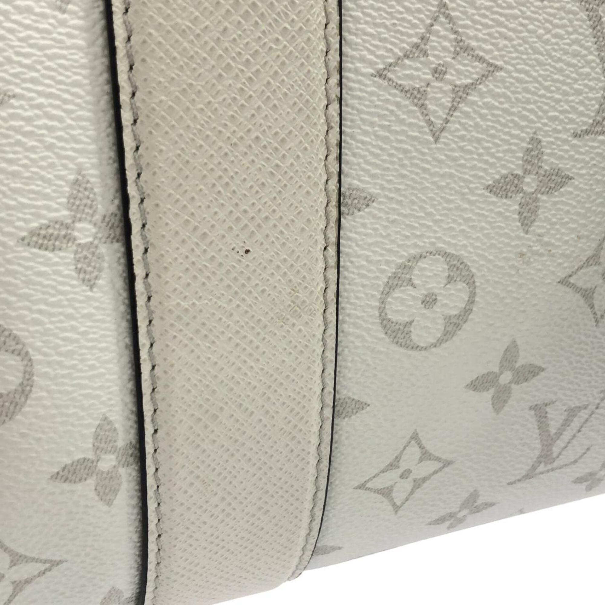 Louis Vuitton White Coated Canvas Leather Handbag Tote Bag (Pre-Owned)