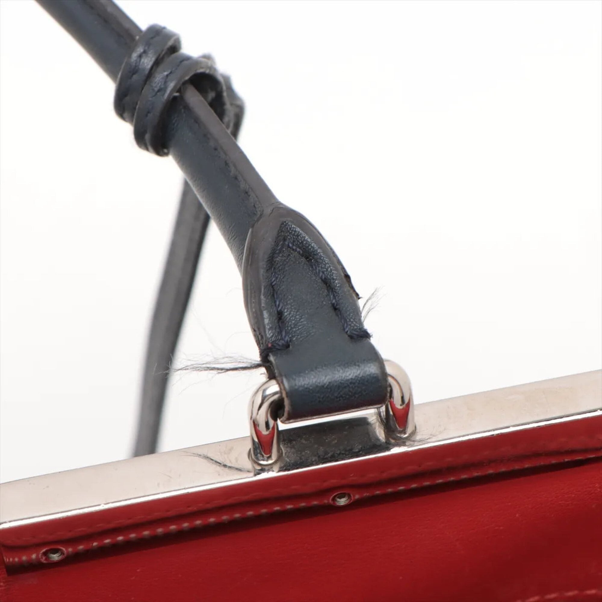 Fendi Black Leather Handbag Tote Bag (Pre-Owned)
