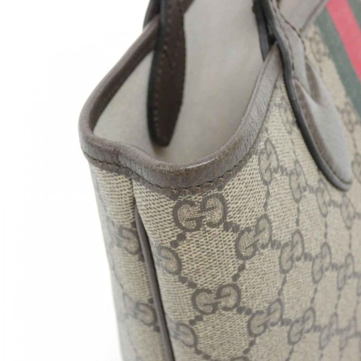 Gucci Beige Brown Multi-Color Gg Supreme Leather Handbag (Pre-Owned)