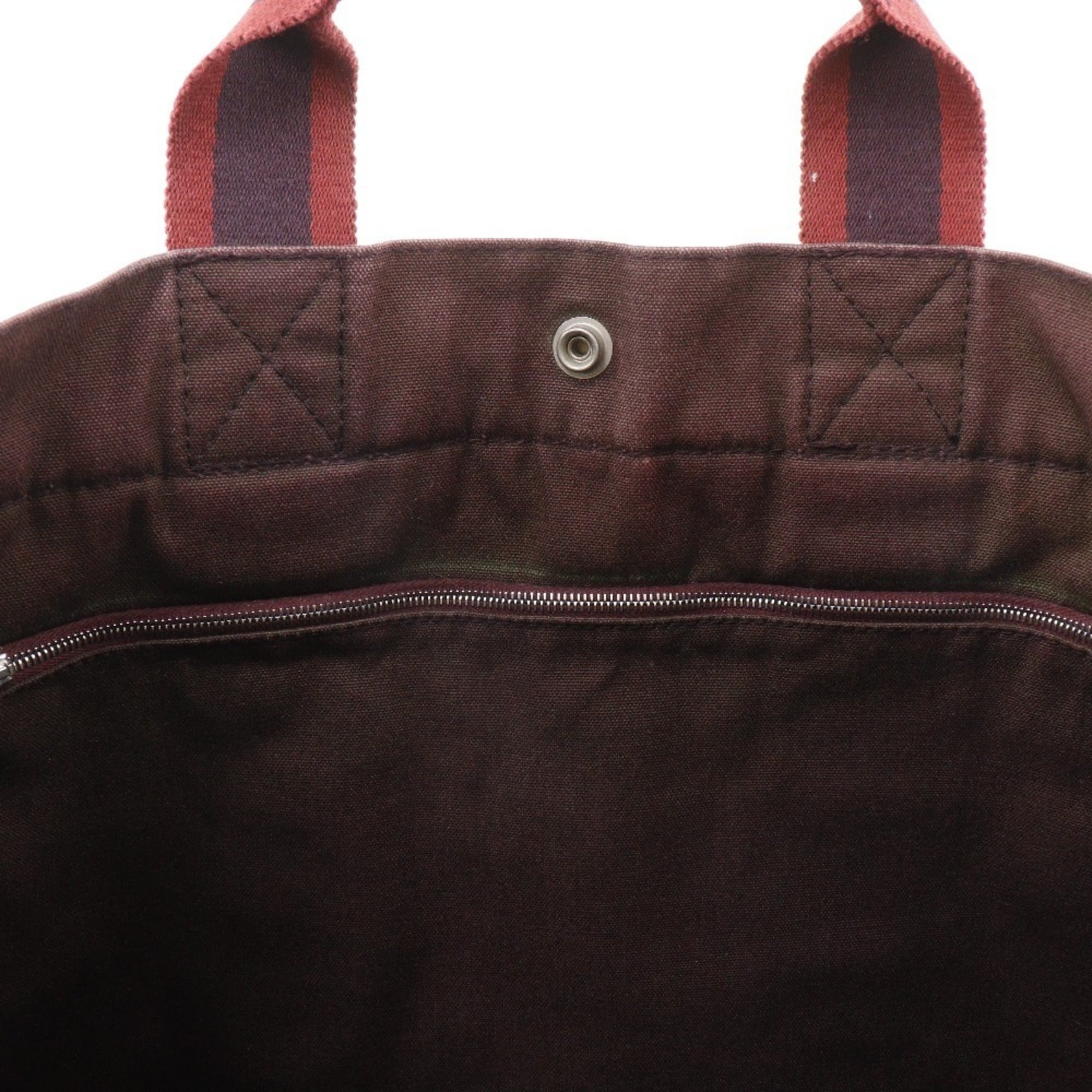 Hermes Brown Cotton Canvas Handbag (Pre-Owned)