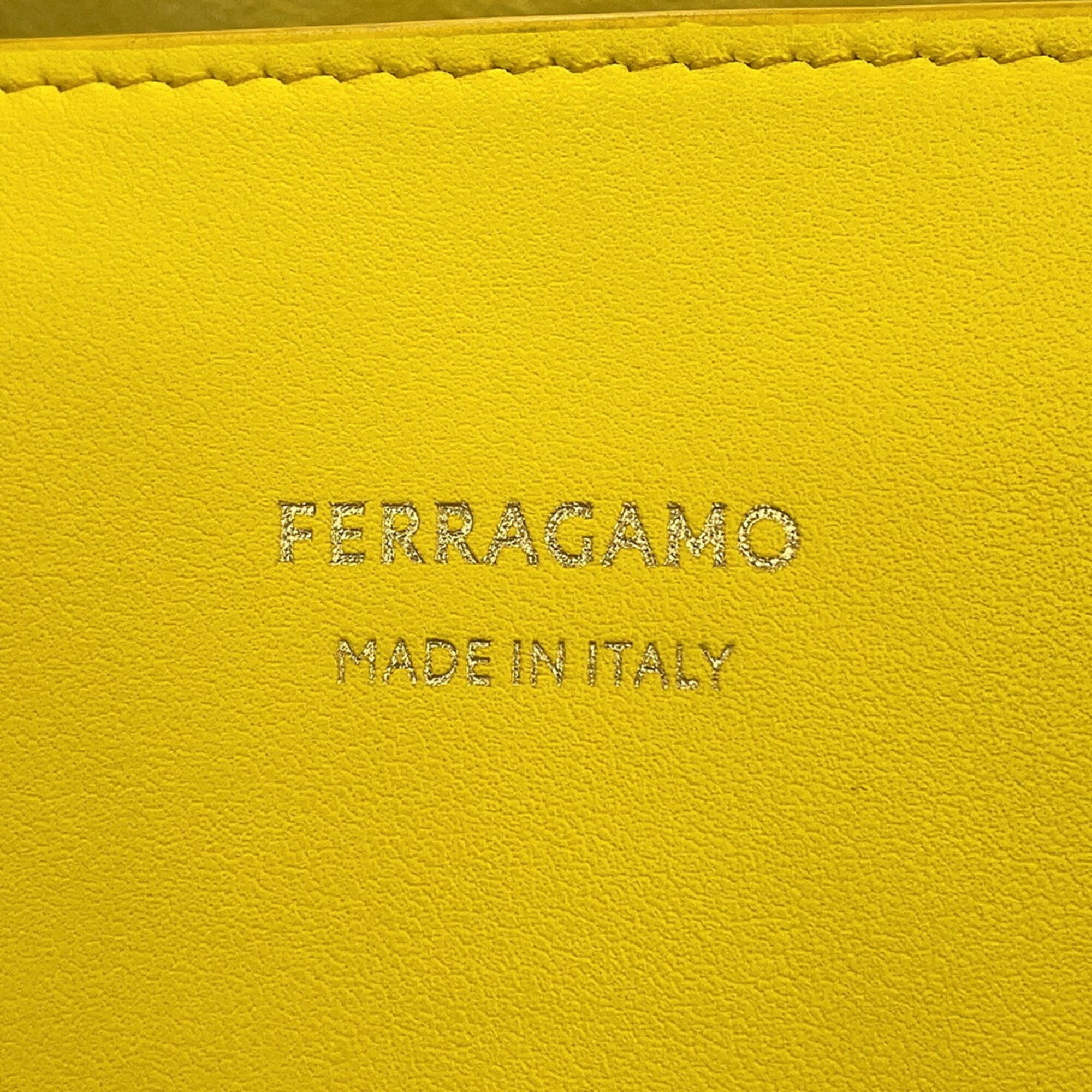 Salvatore Ferragamo Yellow Leather Tote Bag (Pre-Owned)