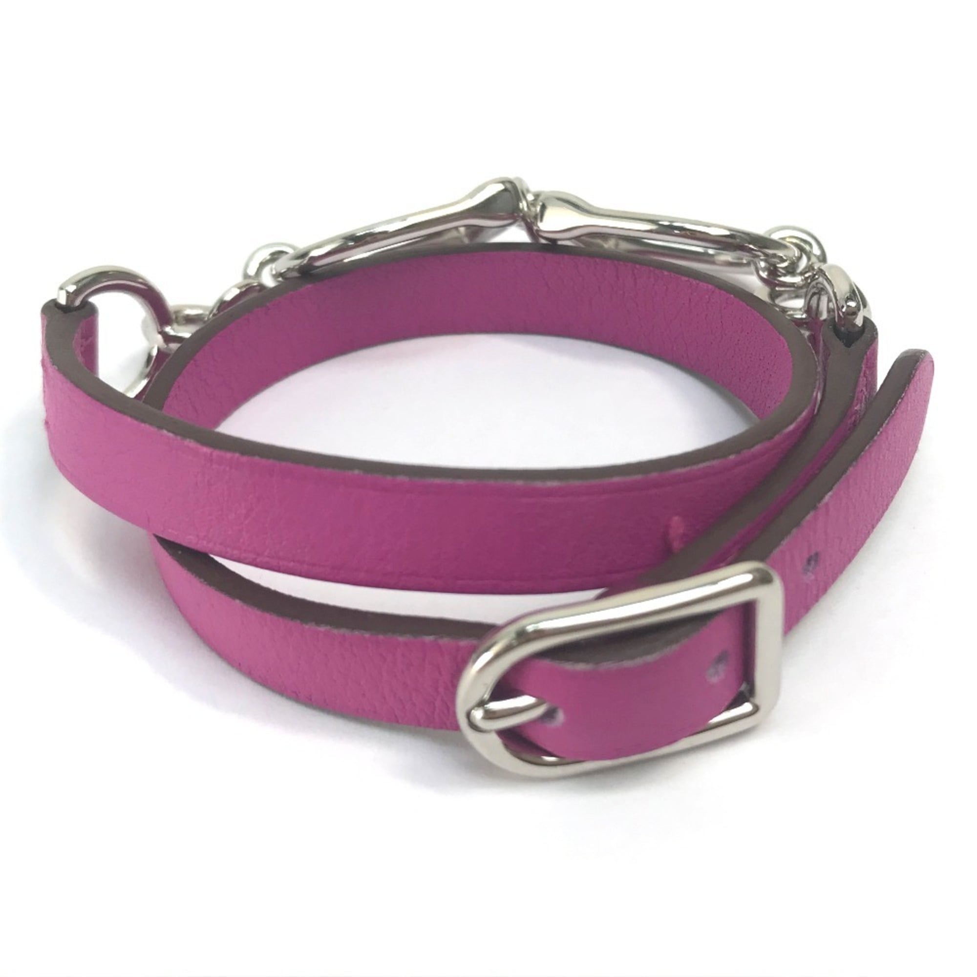 Hermes Purple Swift Leather Charm Bracelet (Pre-Owned)