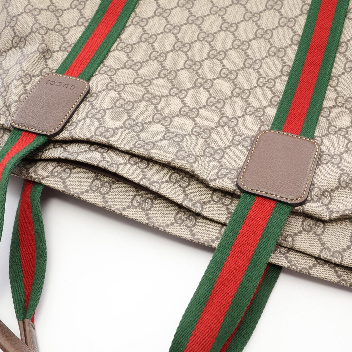 Gucci Beige Brown Multi-Color Gg Supreme Leather Handbag Tote Bag (Pre-Owned)