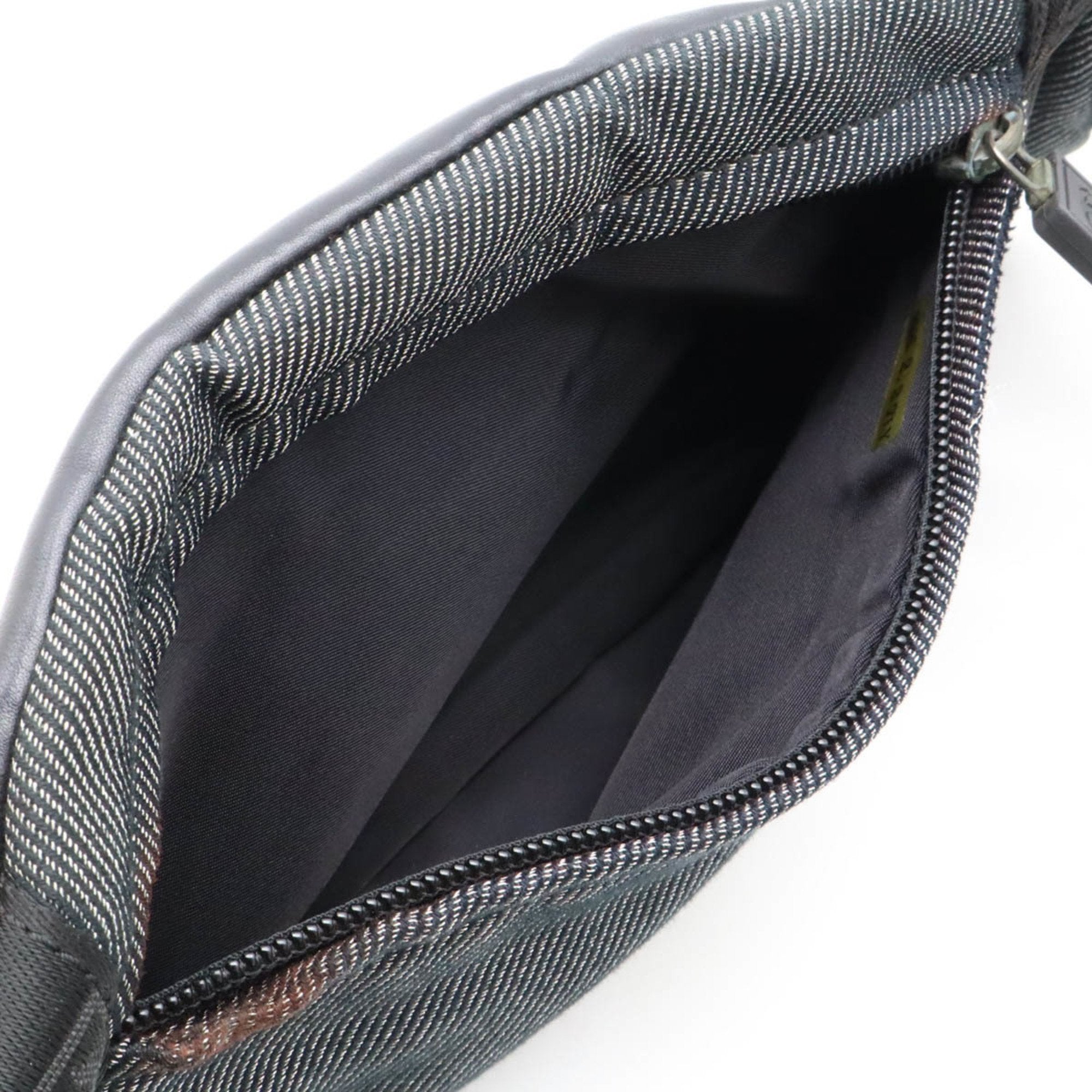 Chanel Black Jacquard Leather Pouch Sling Bag (Pre-Owned)