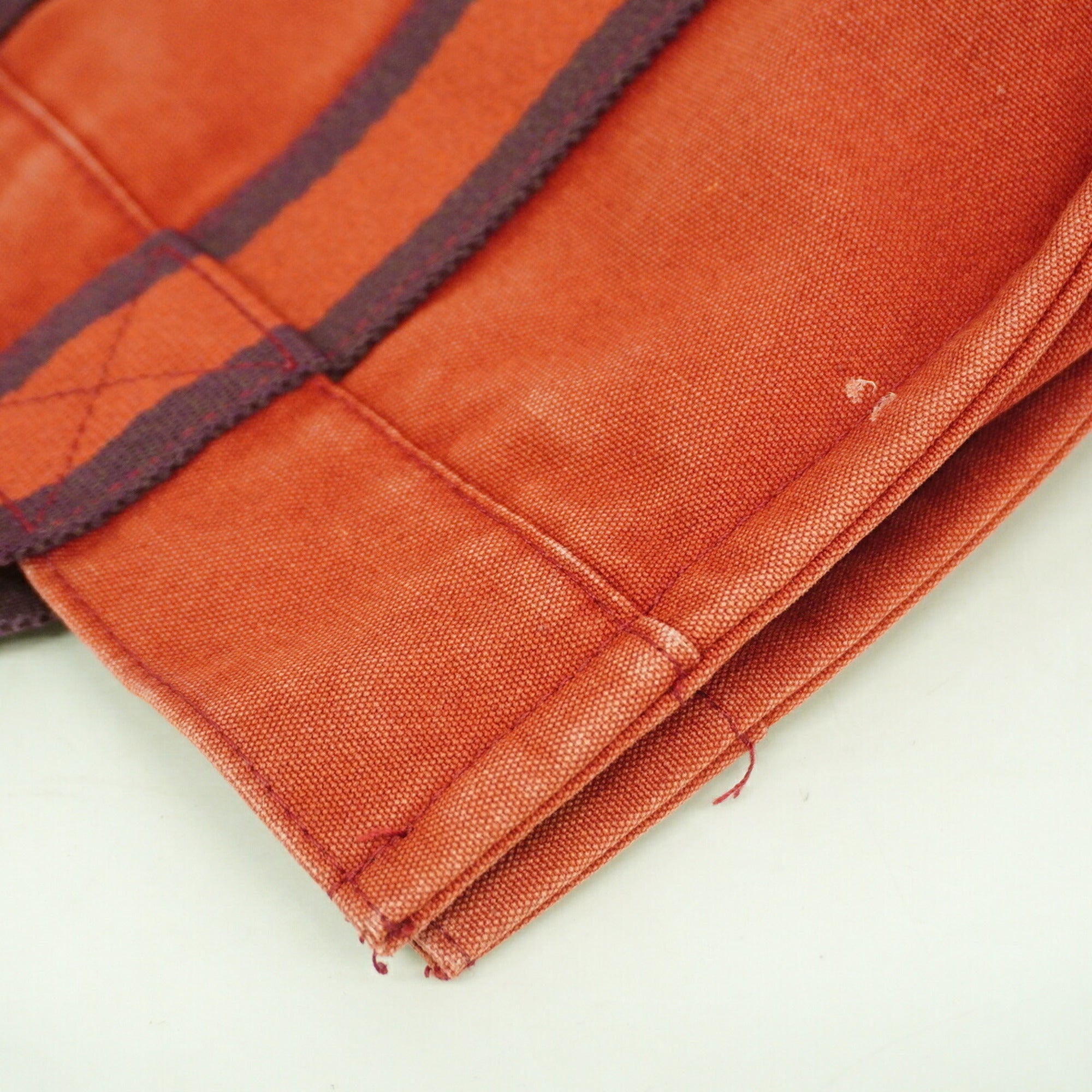 Hermes Red Color Canvas Handbag (Pre-Owned)
