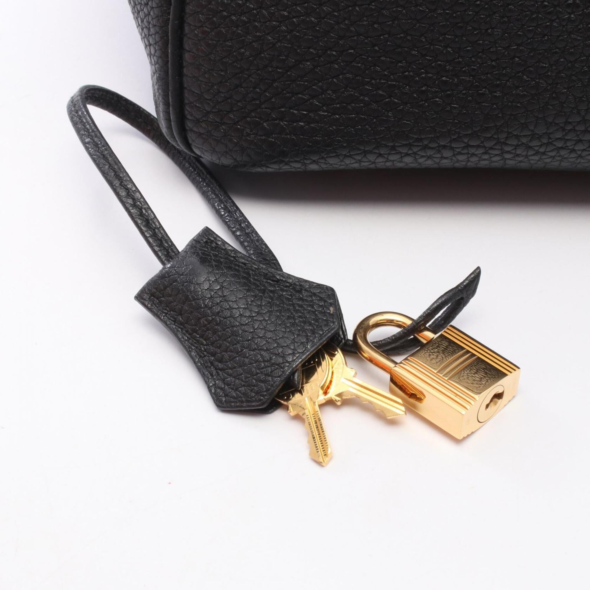 Hermes Black Togo Leather Handbag (Pre-Owned)