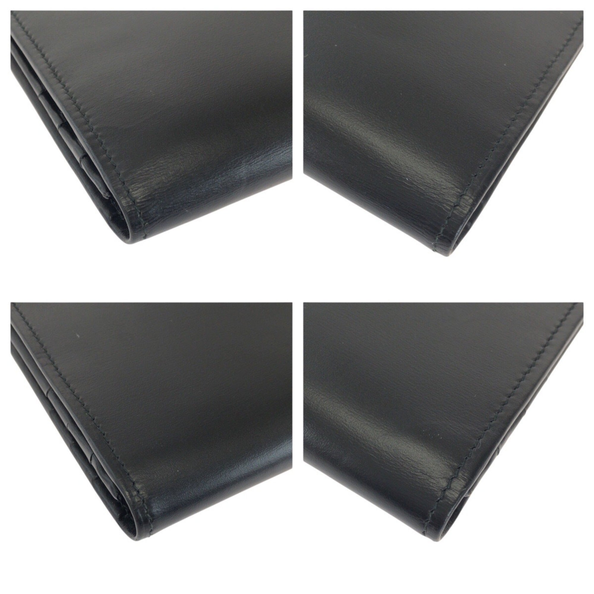 Cartier Black Leather Long Wallet (Bi-Fold) (Pre-Owned)