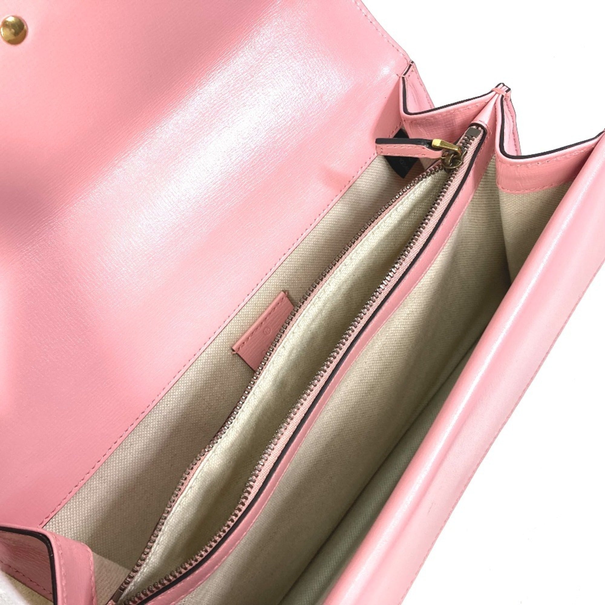 Gucci Pink Red Color Leather Shoulder Bag (Pre-Owned)