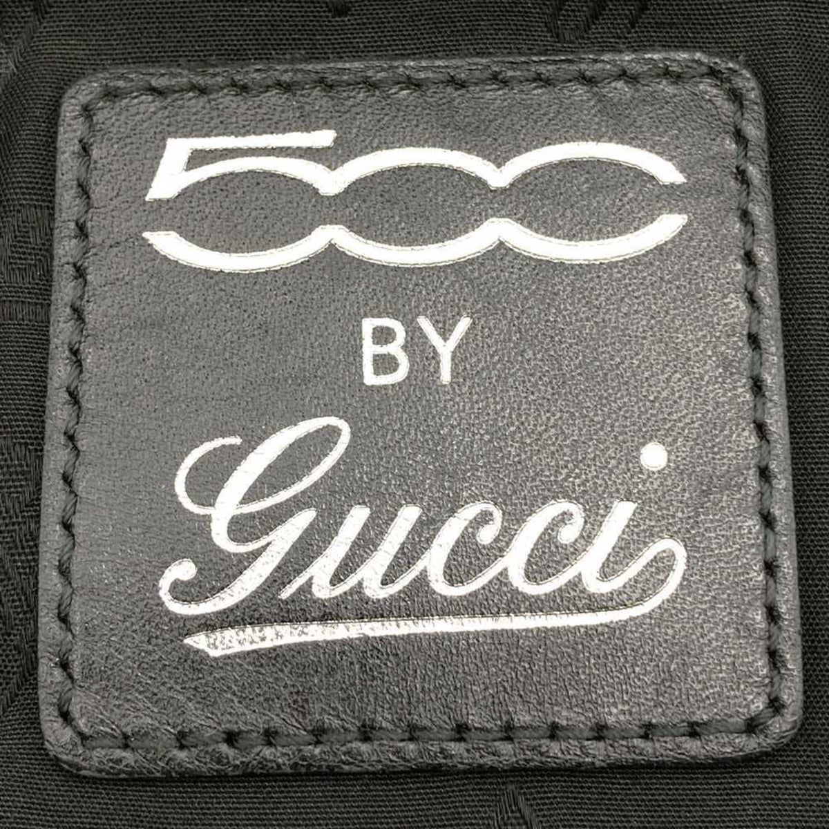Gucci Gg Imprimé Black Canvas Leather Shoulder Bag (Pre-Owned)