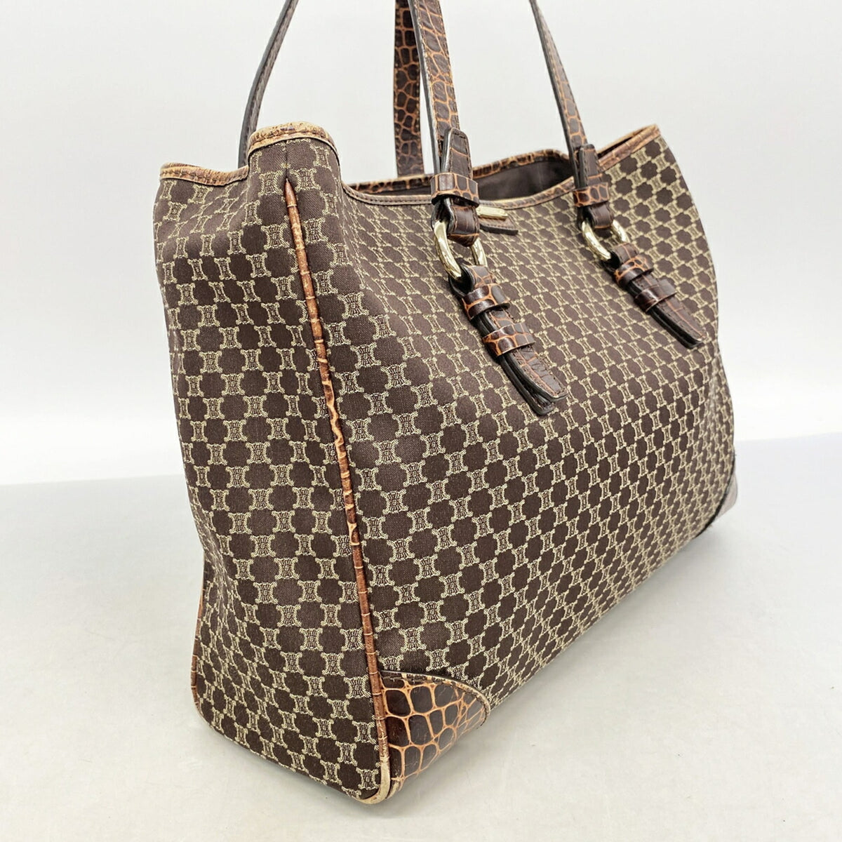 Celine Brown Nylon Canvas Tote Bag (Pre-Owned)