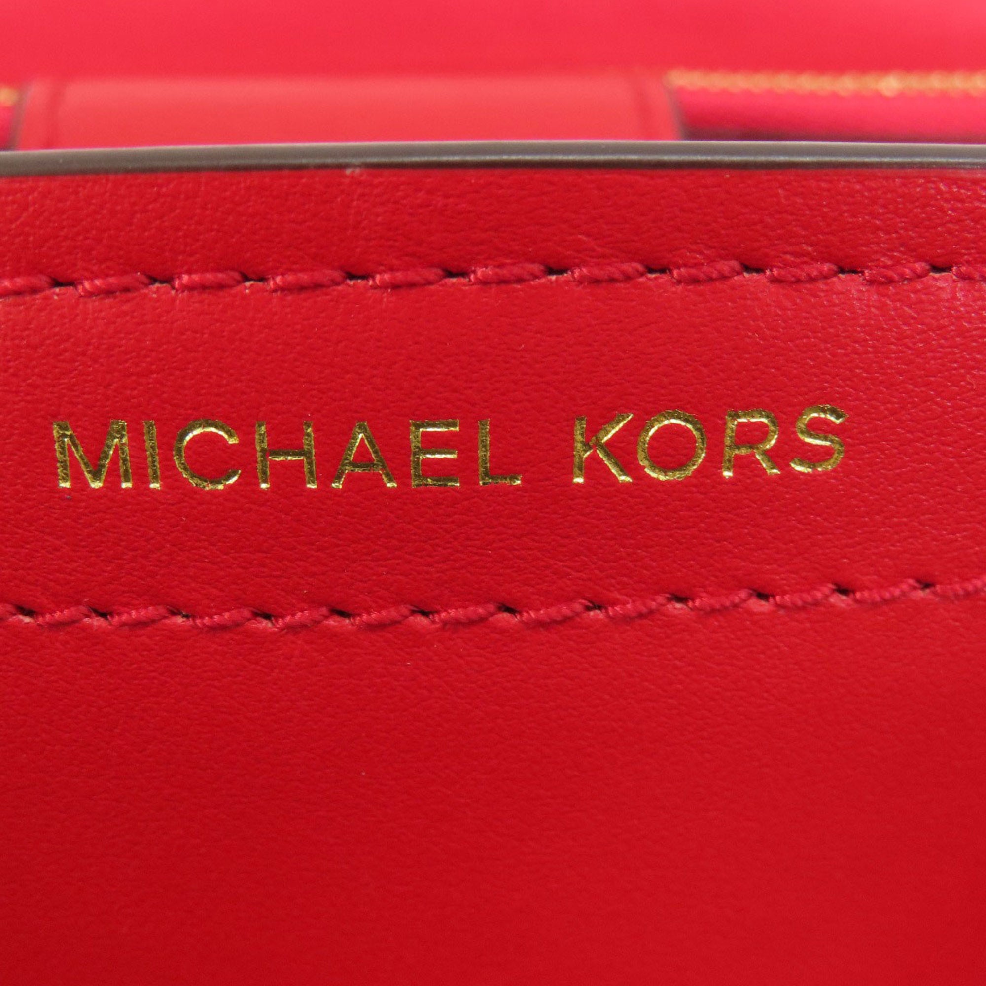 Michael Kors Red Color Leather Handbag (Pre-Owned)