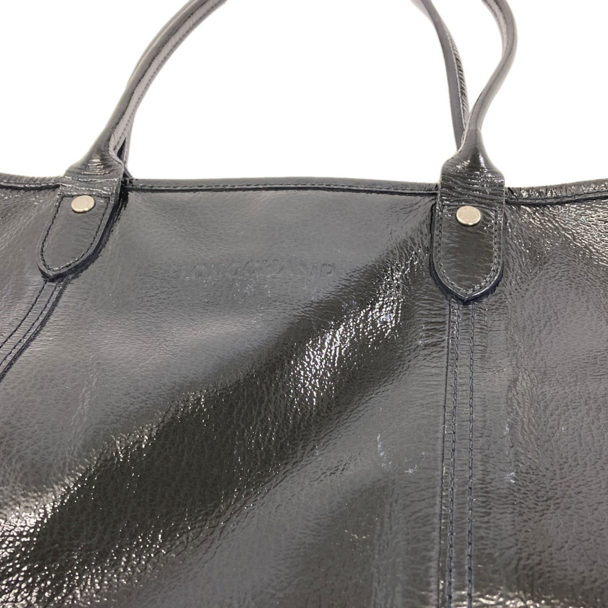 Longchamp Black Patent Leather Tote Bag (Pre-Owned)