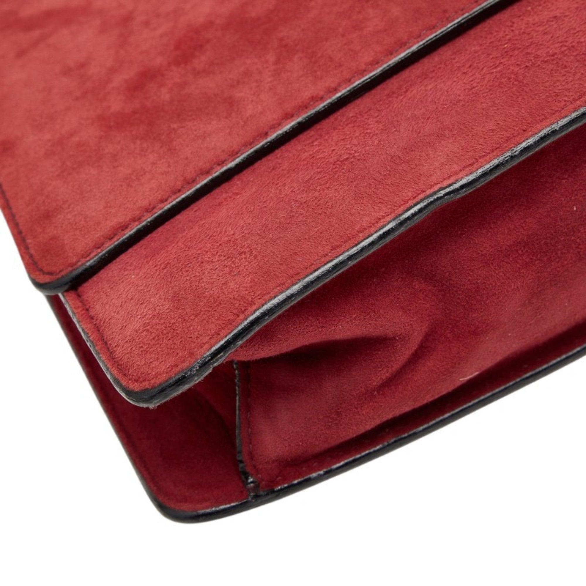 Loewe Red Color Suede Handbag Shoulder Bag (Pre-Owned)