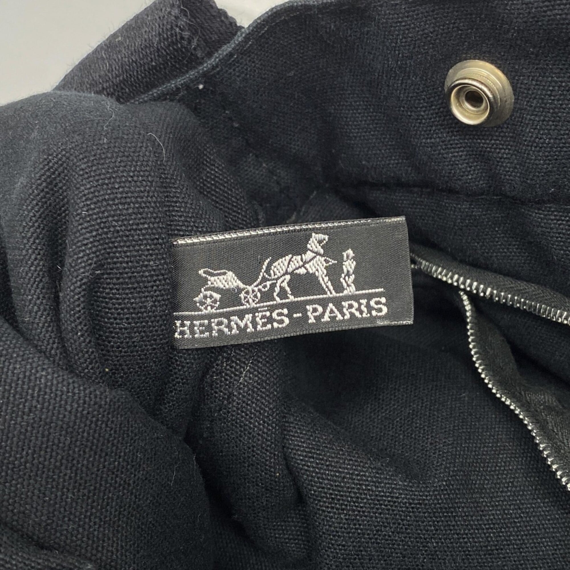 Hermes Black Canvas Tote Bag (Pre-Owned)