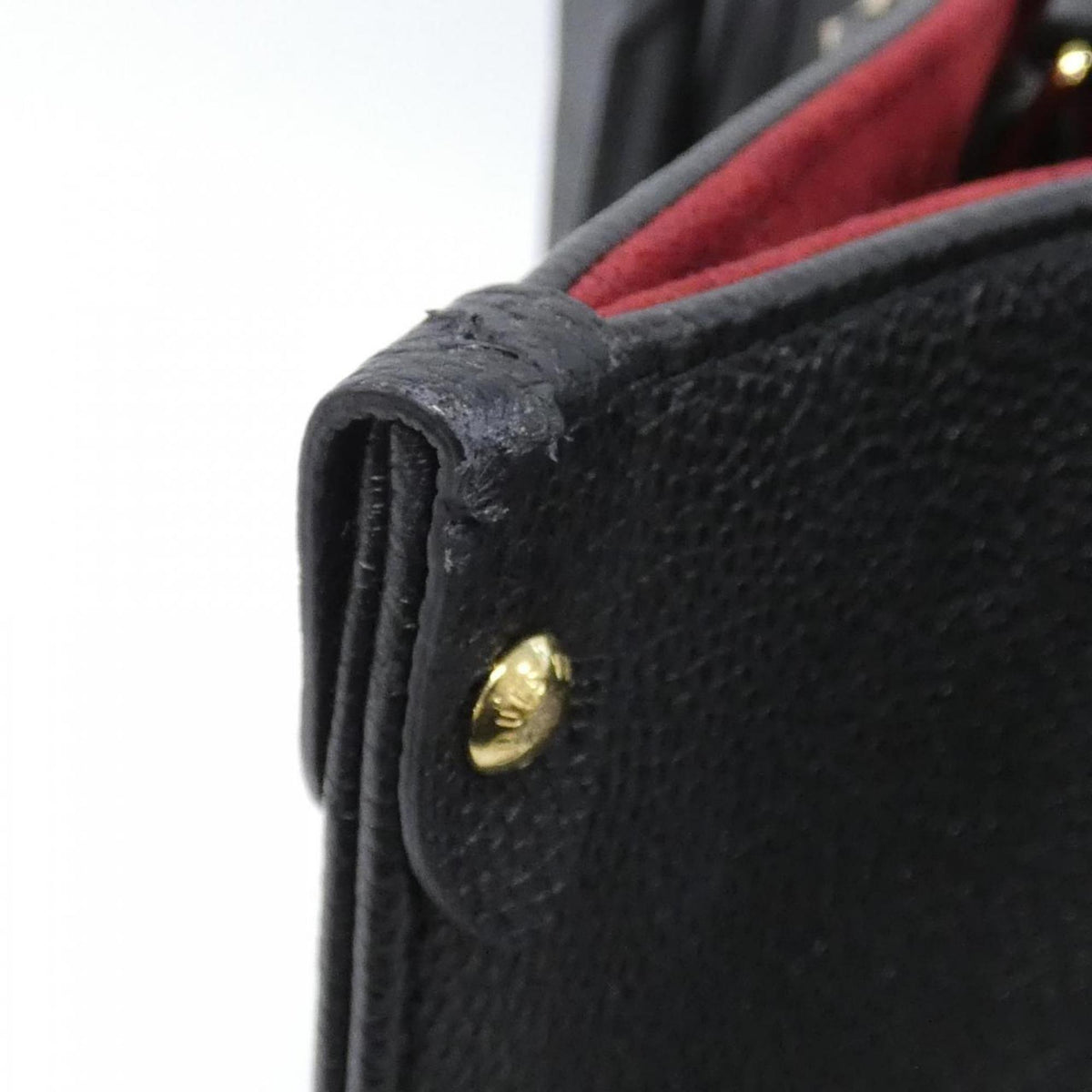 Louis Vuitton Beige Black Leather Handbag (Pre-Owned)