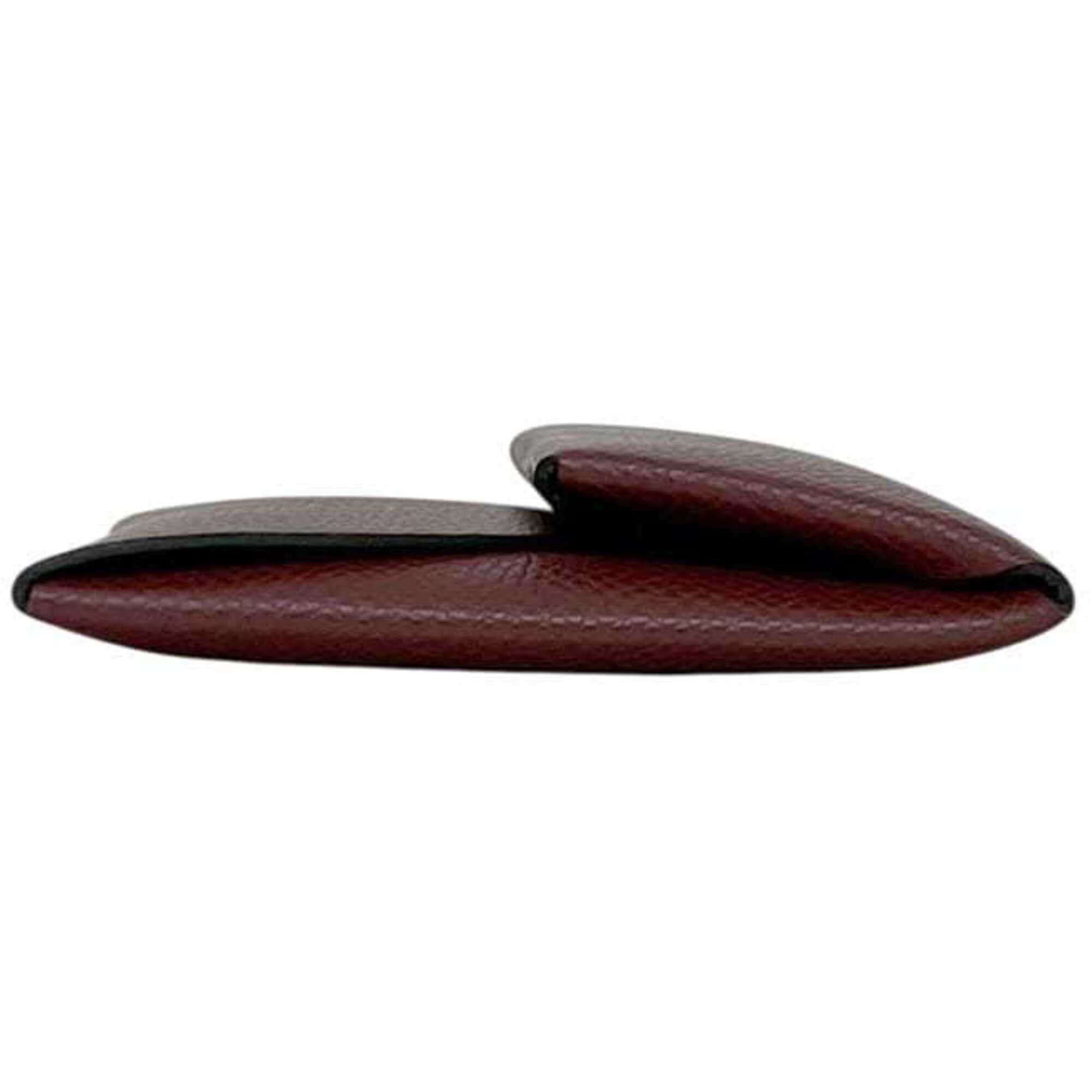 Hermes Bordeaux Epsom Leather Coin Purse/Coin Case (Pre-Owned)