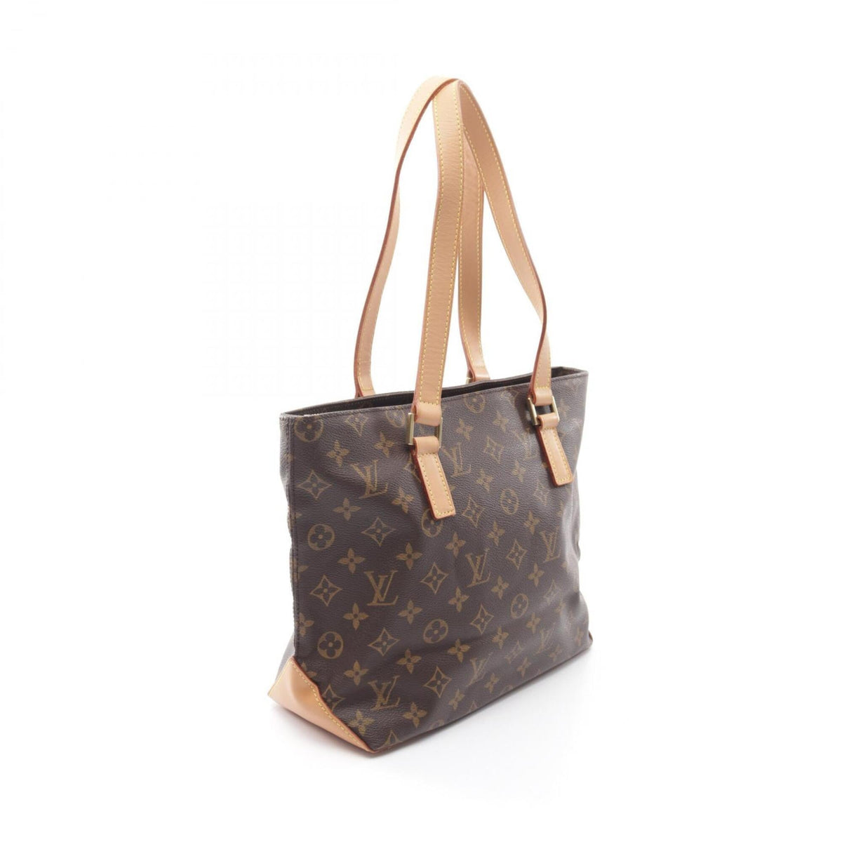 Louis Vuitton Brown Coated Canvas Leather Handbag Shoulder Bag (Pre-Owned)
