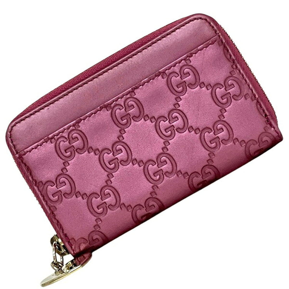 Gucci Pink Leather Coin Purse/Coin Case (Pre-Owned)