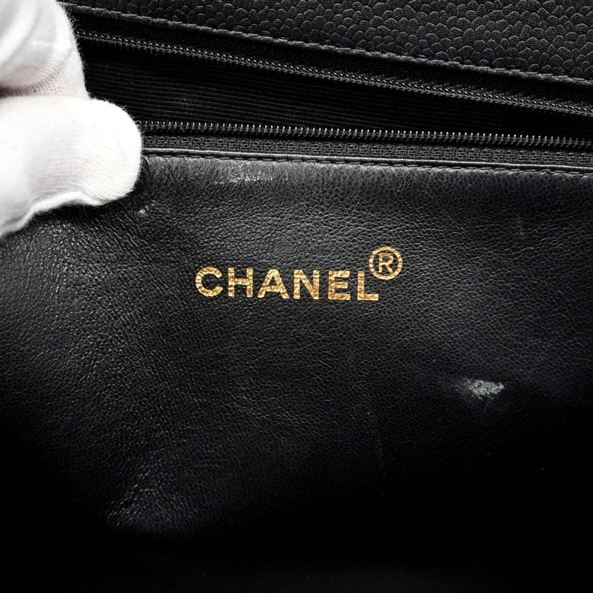 Chanel Black Grained Calfskin Tote Bag (Pre-Owned)