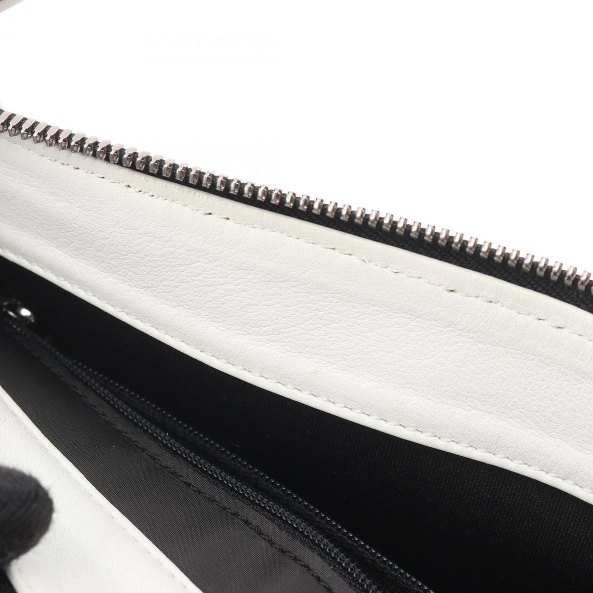 Loewe Black White Coated Canvas Leather Handbag Shoulder Bag (Pre-Owned)