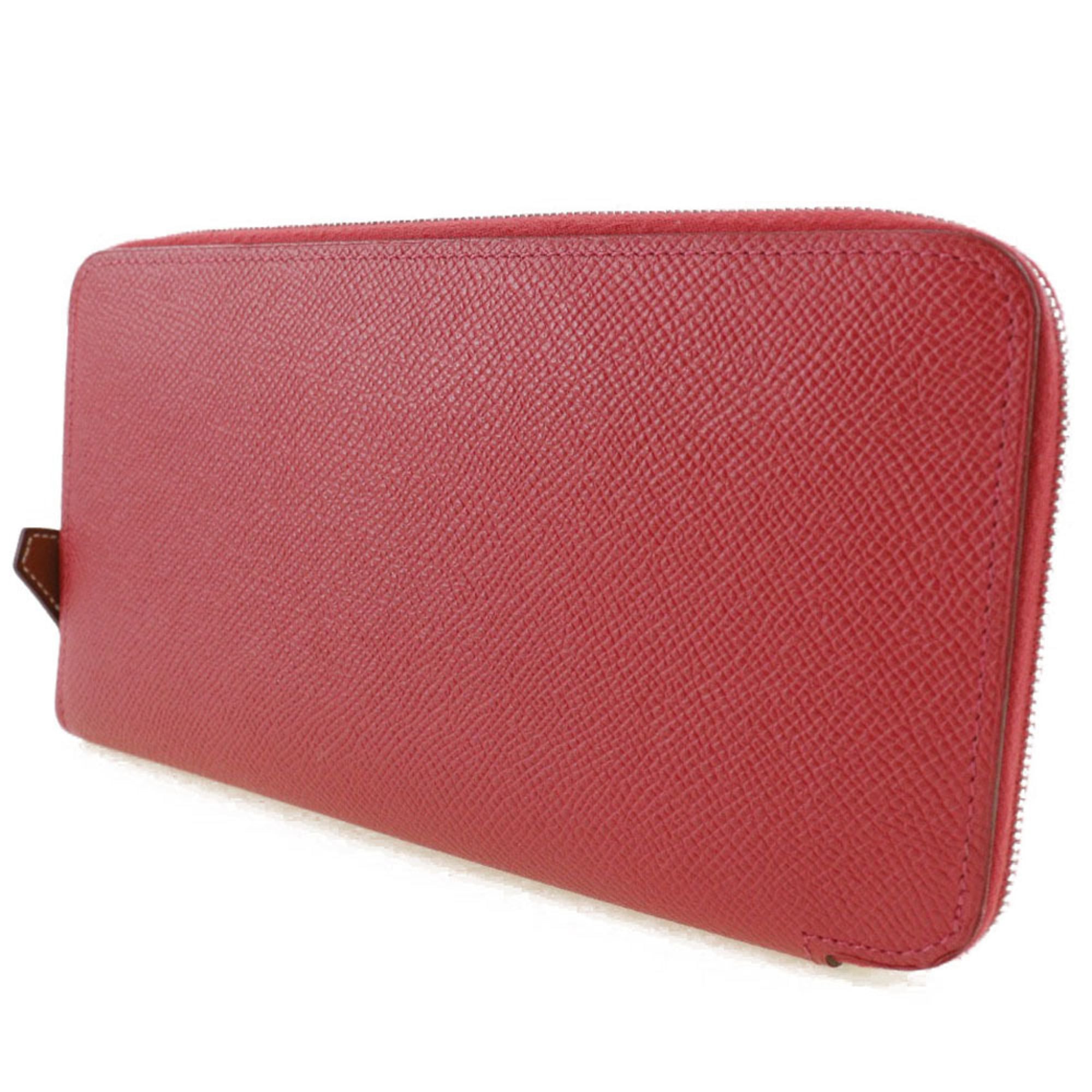 Hermes Bougainvillier Purple Epsom Leather Silk Long Bill Wallet (Bi-Fold) (Pre-Owned)