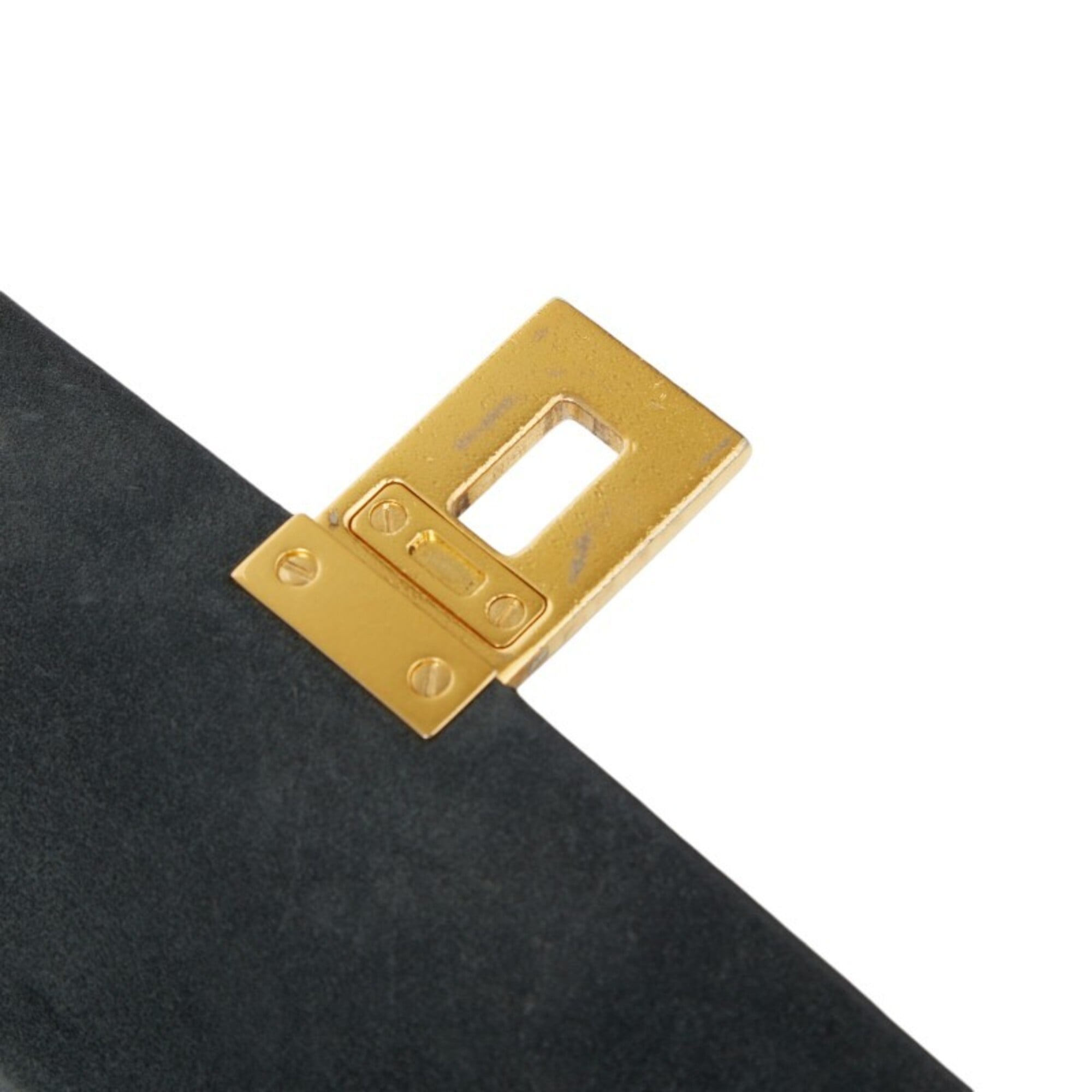 Chloé Drew Gray Suede Leather Shoulder Bag (Pre-Owned)