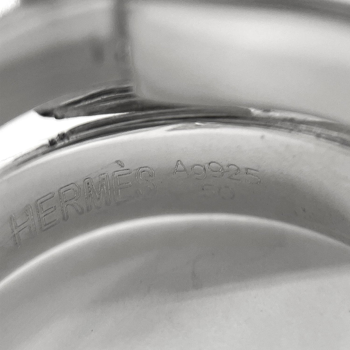 Hermes Silver 925 Band Ring (Pre-Owned)