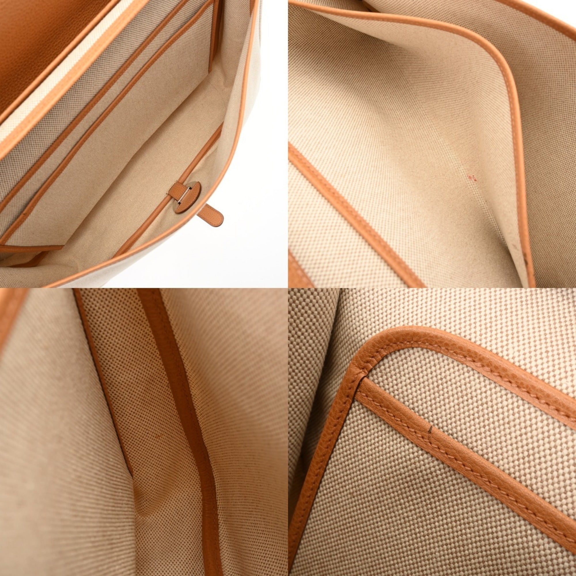 Hermes Ecru Natural Toile H Shoulder Bag (Pre-Owned)