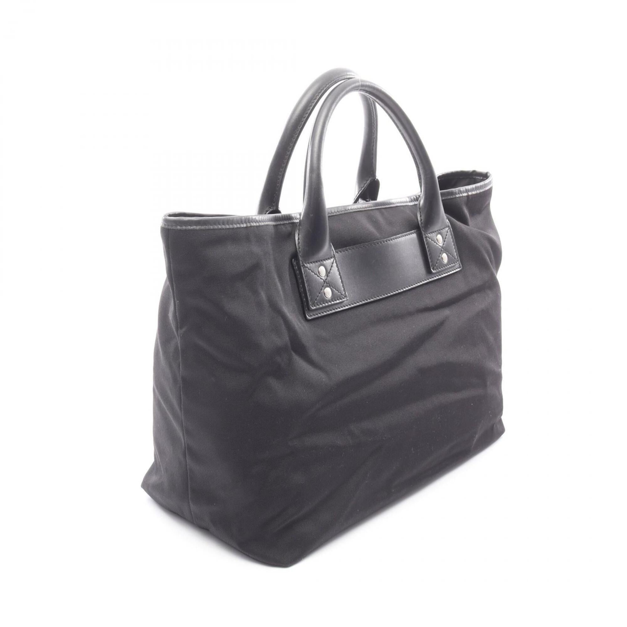 Gucci Black Nylon Leather Handbag Tote Bag (Pre-Owned)