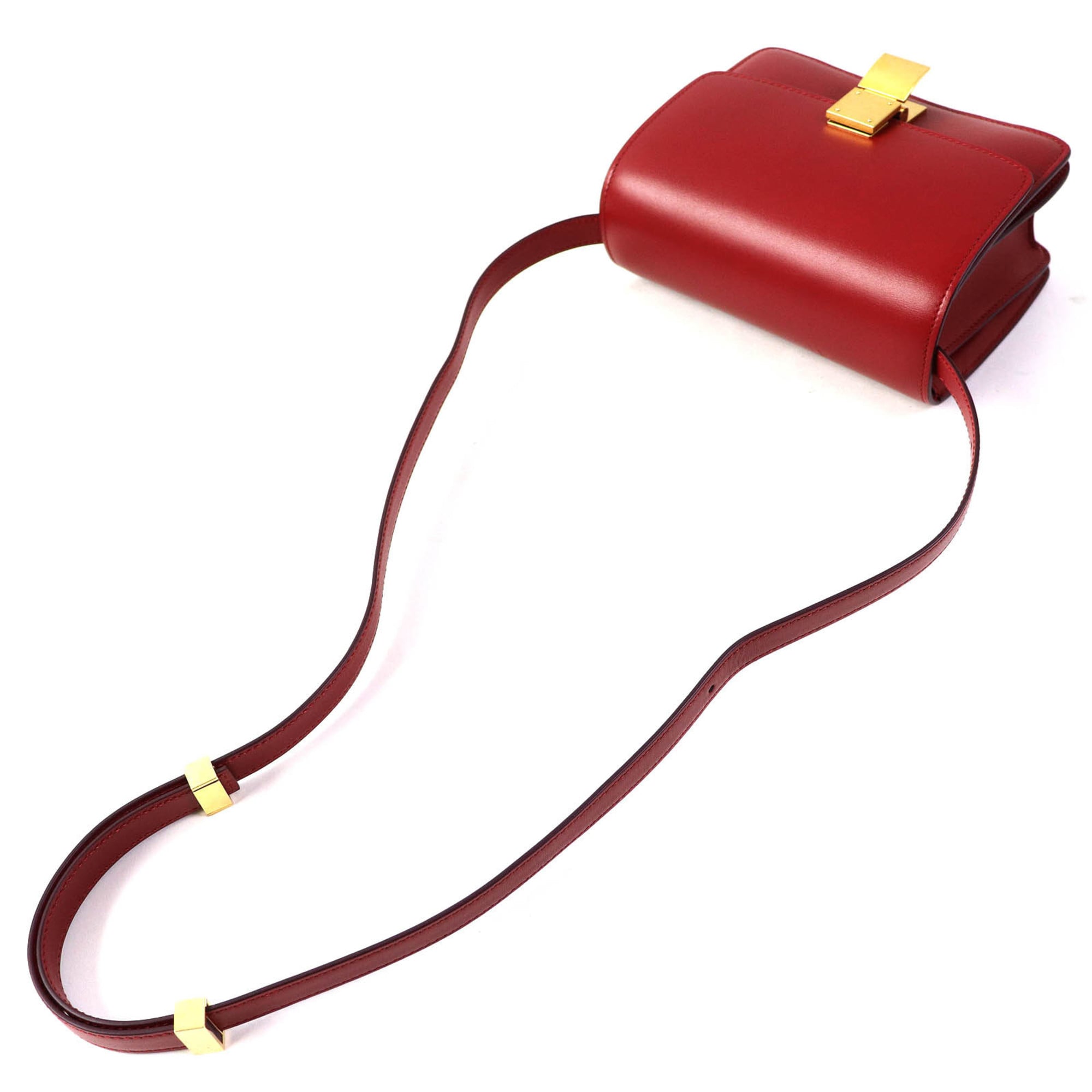 Celine Red Color Leather Shoulder Bag (Pre-Owned)