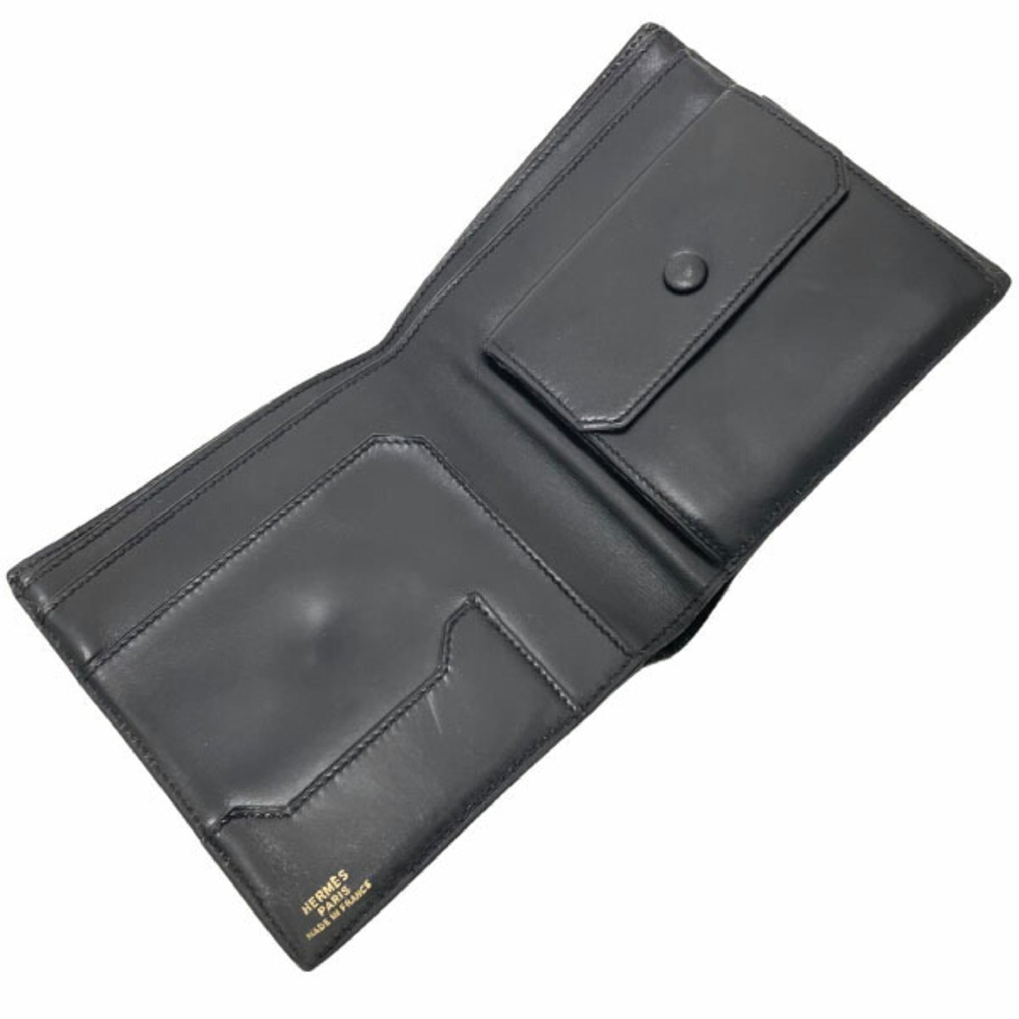 Hermes Black Leather Wallet (Bi-Fold) (Pre-Owned)