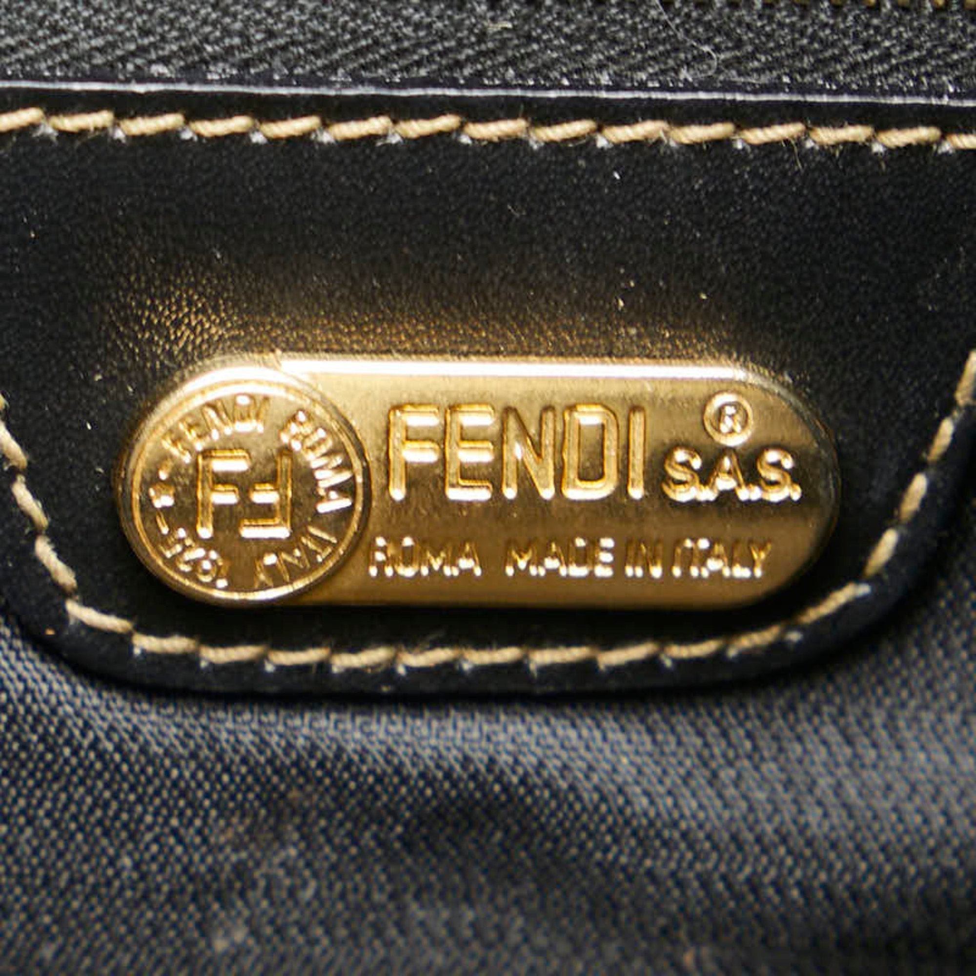 Fendi Black Brown Pvc Leather Backpack (Pre-Owned)