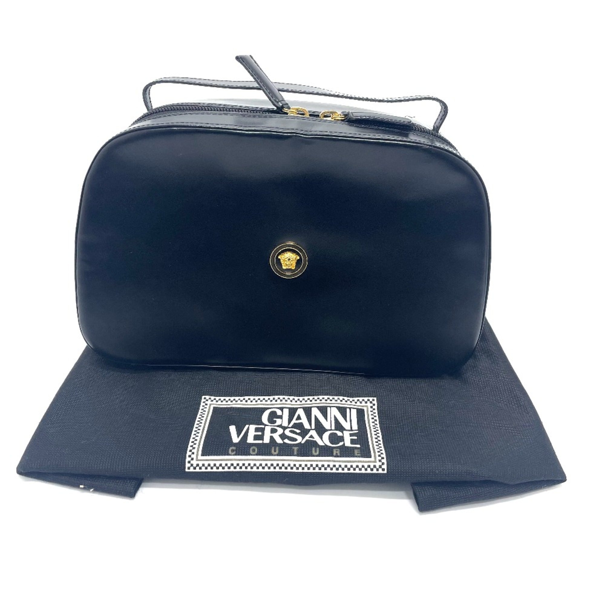 Versace Black Leather Handbag (Pre-Owned)