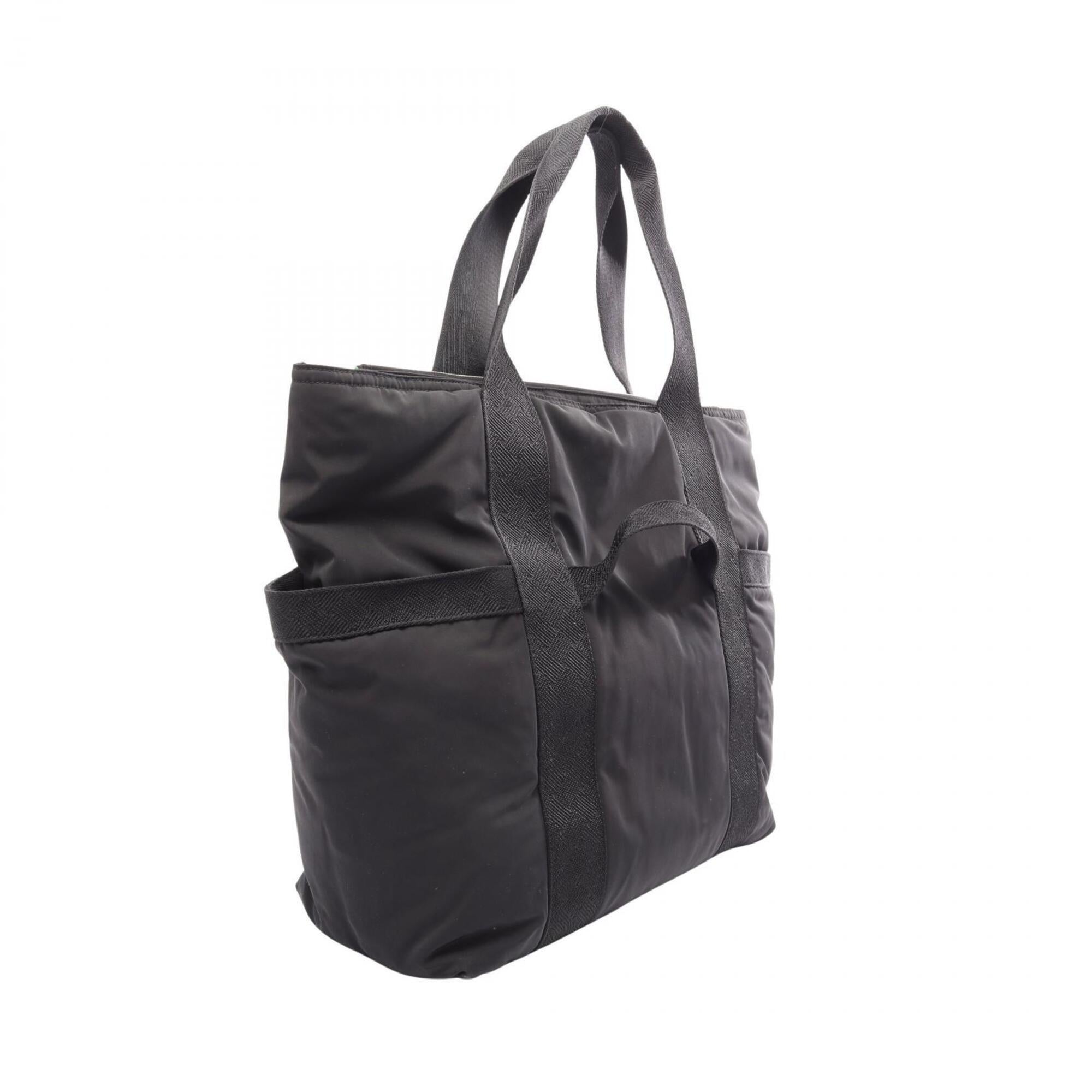 Bottega Veneta Black Nylon Handbag Tote Bag (Pre-Owned)