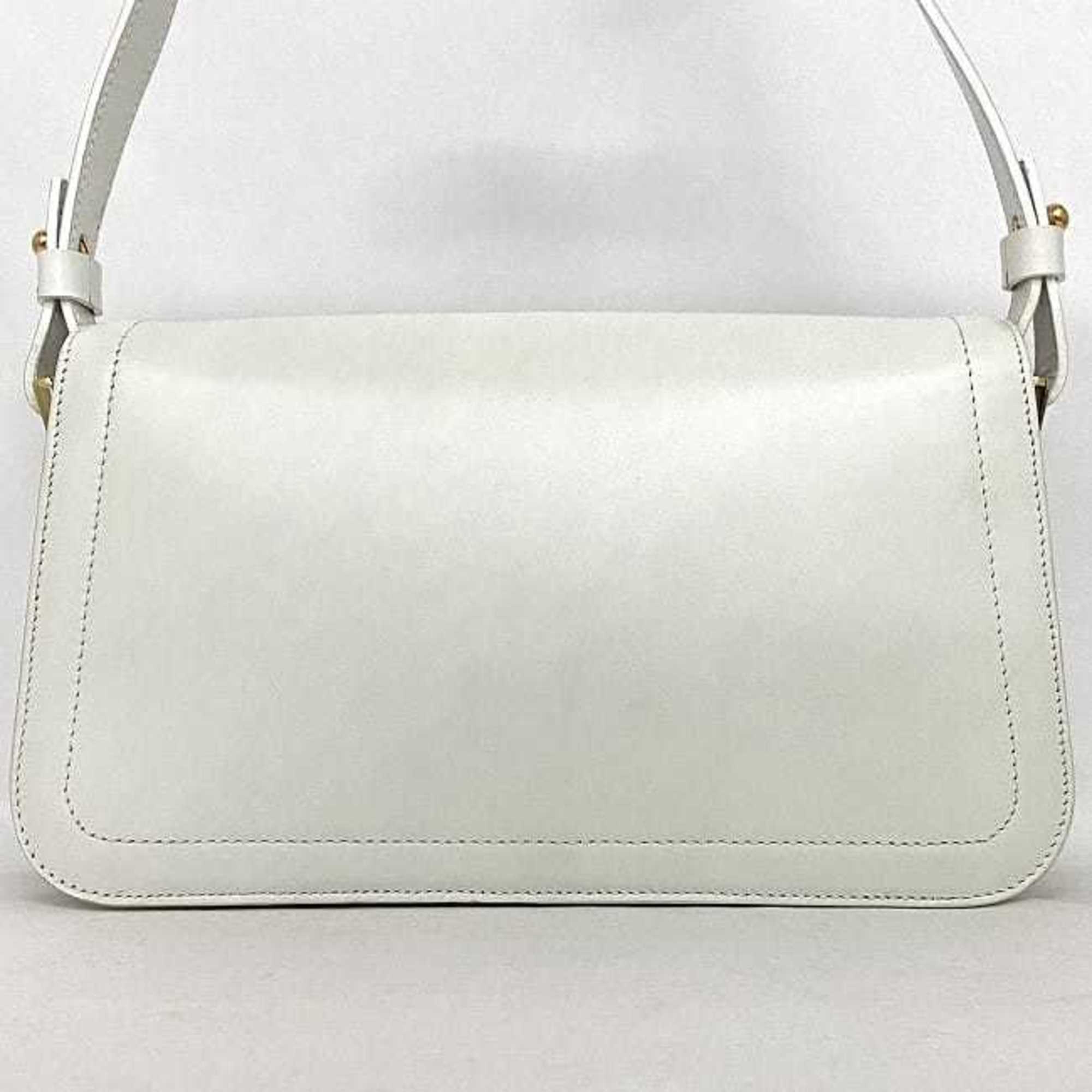 Celine White Leather Handbag Shoulder Bag (Pre-Owned)