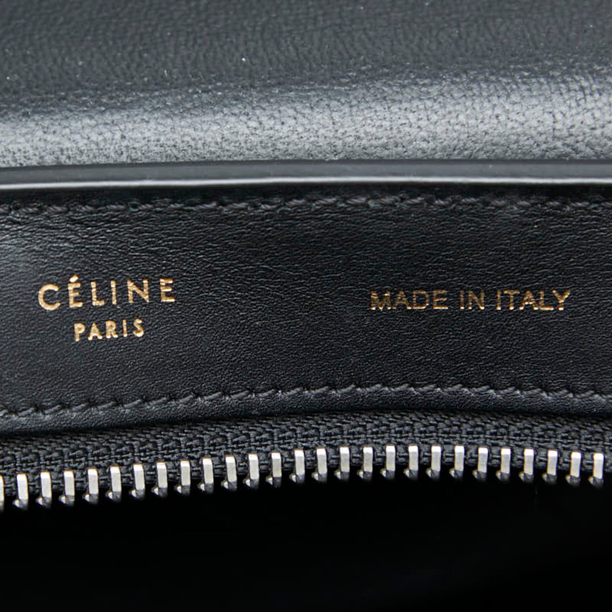 Celine Beige Black Red Color Leather Handbag Shoulder Bag (Pre-Owned)