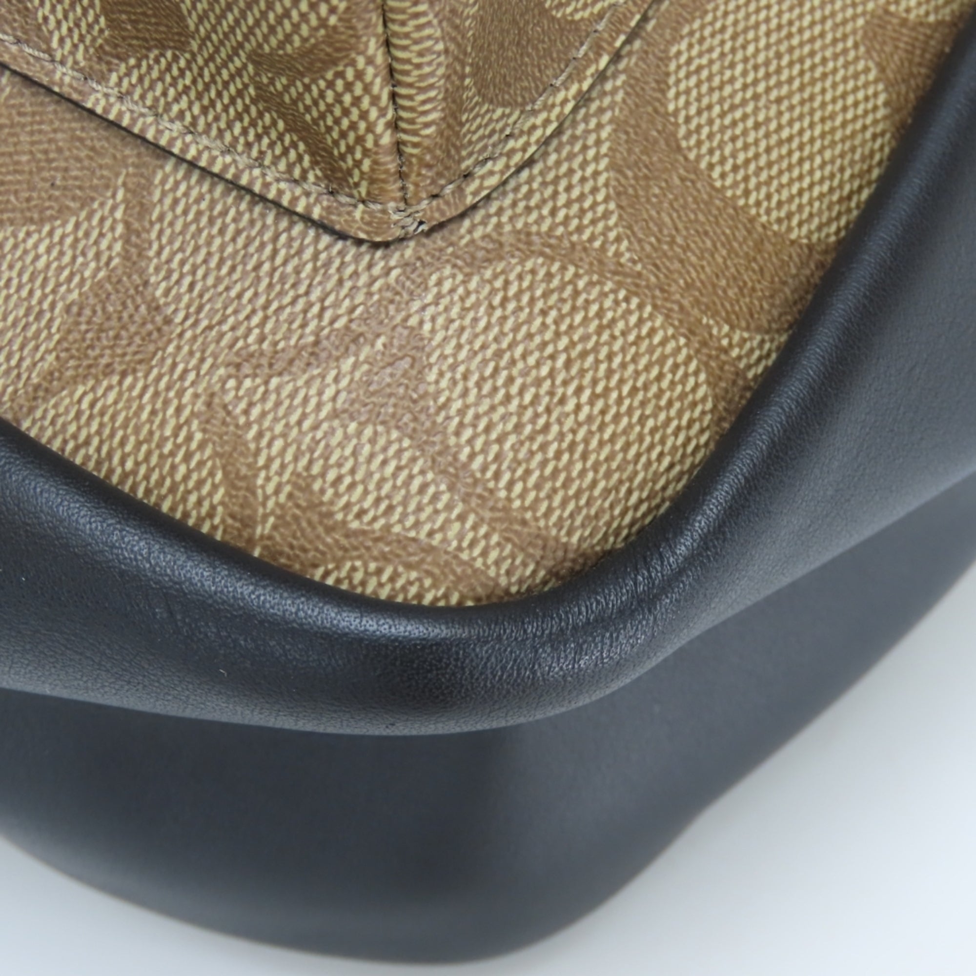 Coach Signature Black Brown Pvc Leather Backpack (Pre-Owned)