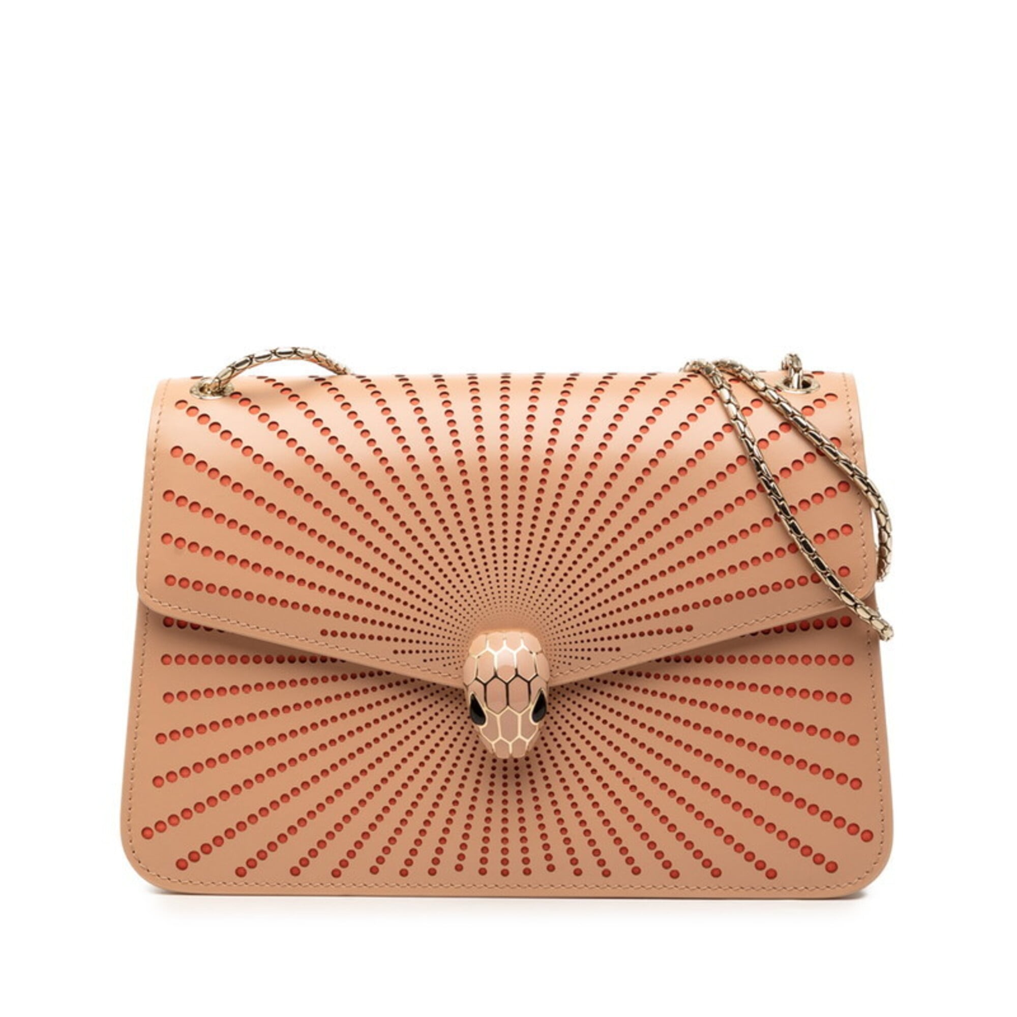 Bvlgari Beige Orange Leather Shoulder Bag (Pre-Owned)