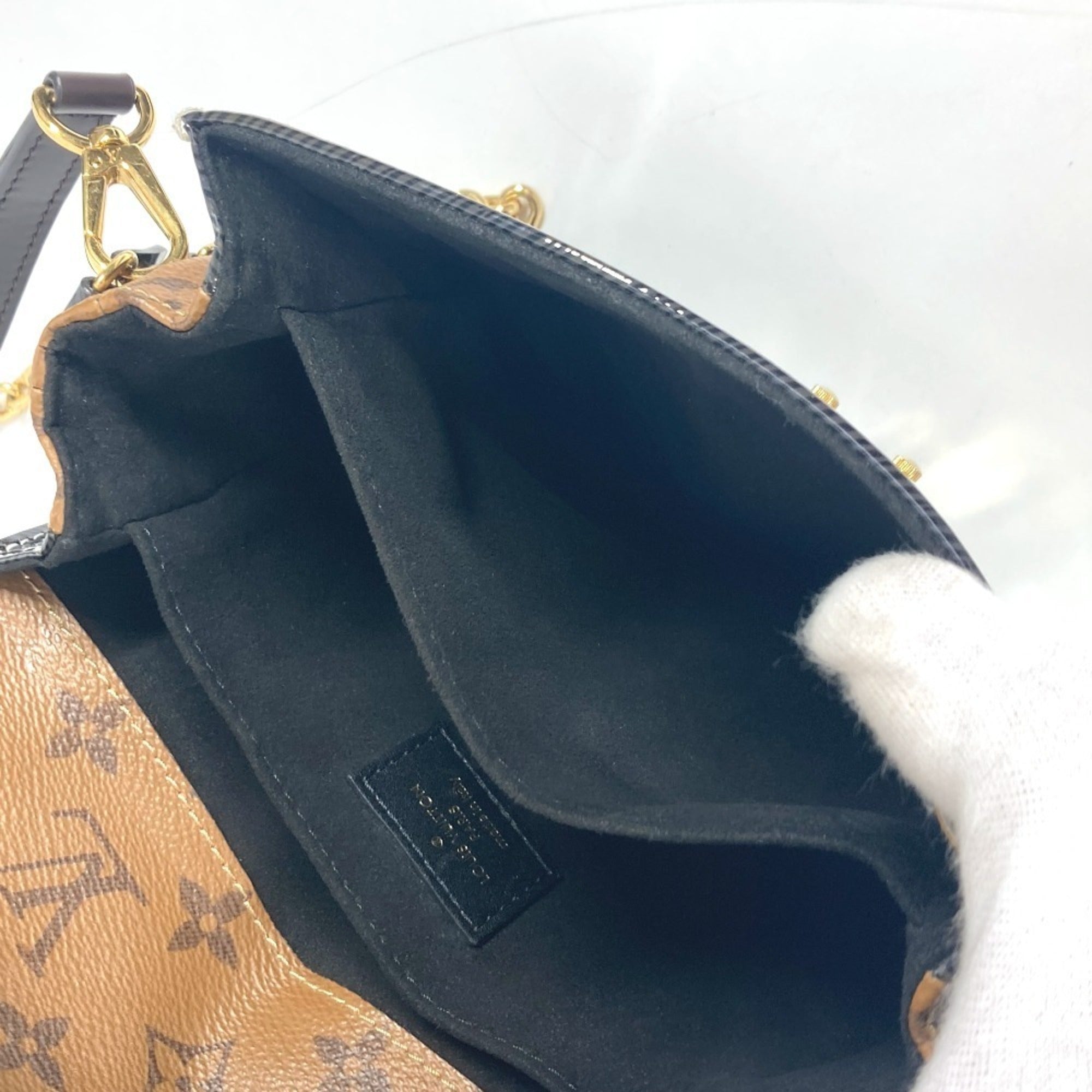 Louis Vuitton Monogram Reverse Black Brown Monogram Reverse Handbag Pochette Shoulder Bag (Pre-Owned)