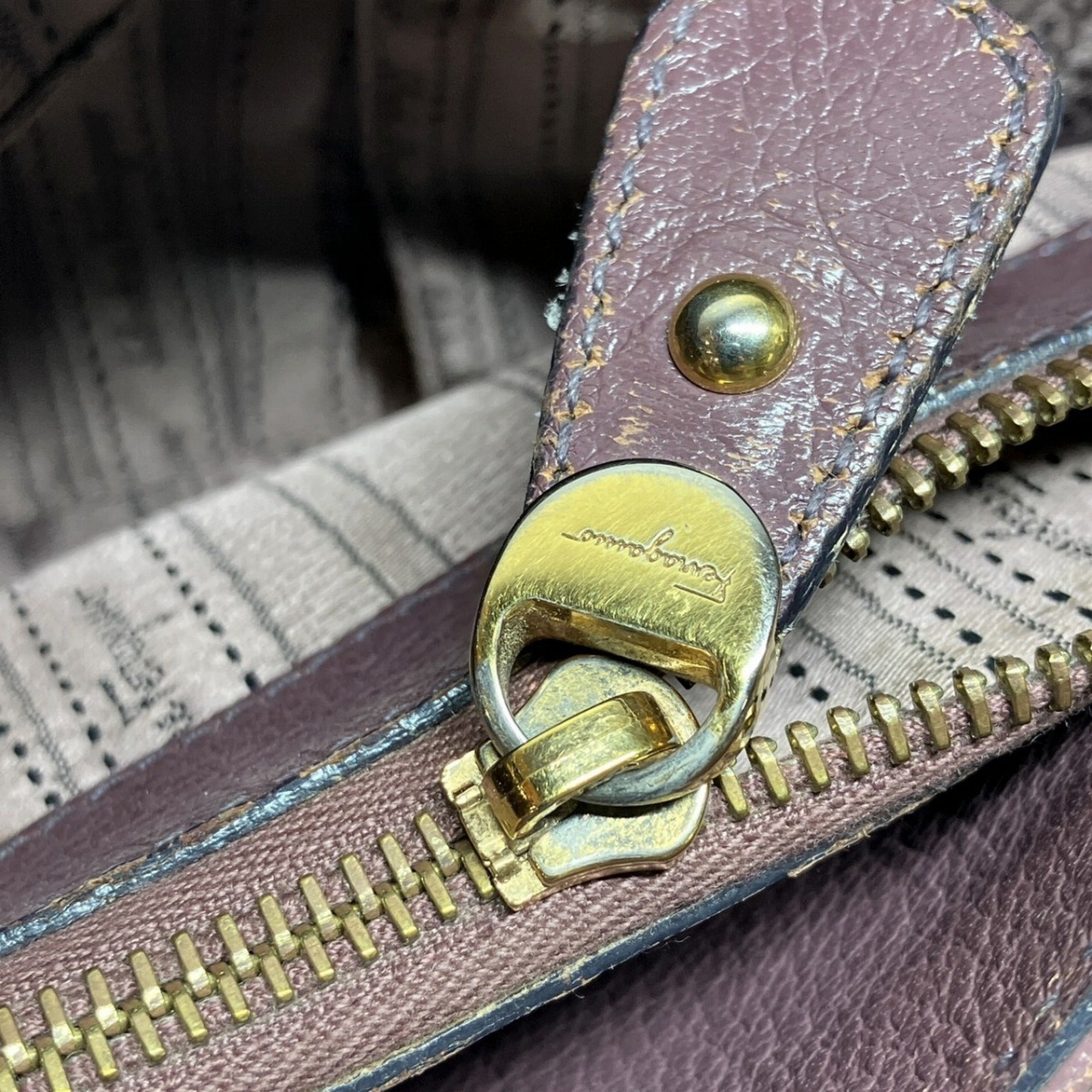 Salvatore Ferragamo Purple Leather Handbag (Pre-Owned)